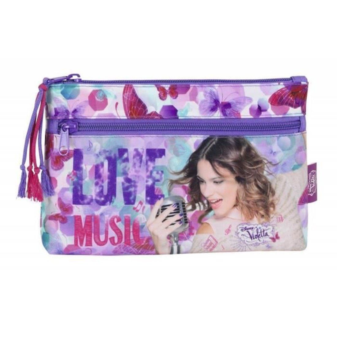 Violetta Kulturbeutel Disney Violetta - Kosmetiktasche, 23x16x3 cm (Reißverschluss, Mädchen), Geringes-Gewicht