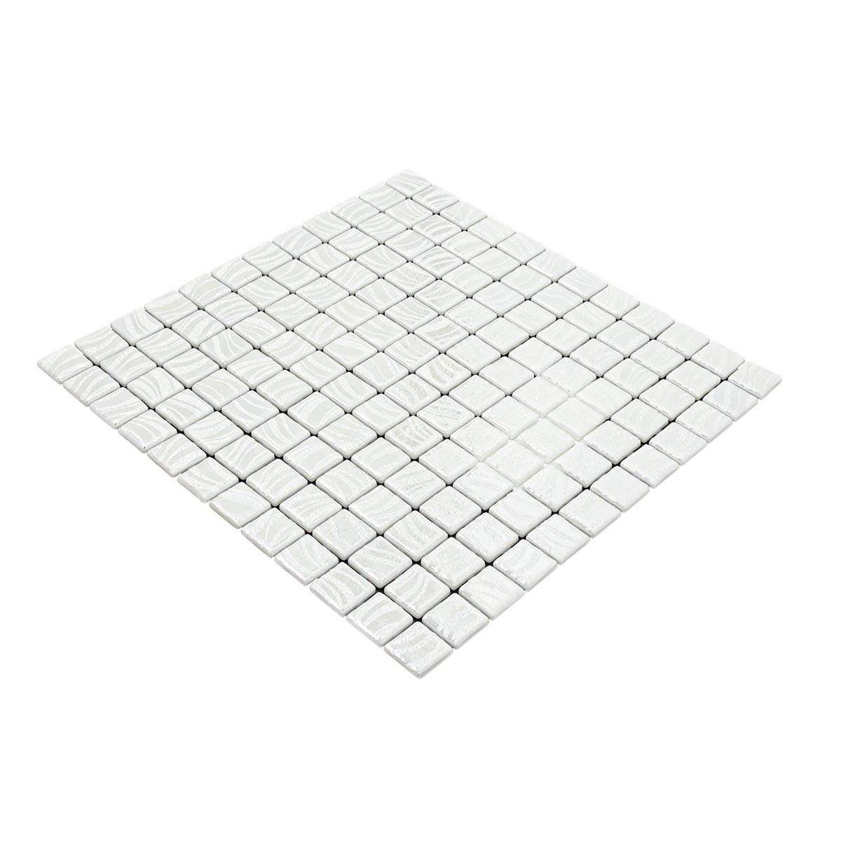 Mosafil Mosaikfliesen Glas Schwimmbad Pool Mosaik Marisburg Glitzer, Glas-Ecoglas 31.600x31.600, weiß, Punktverklebt - Frostsicher - Wasserdicht - Wasserfest - Rutschfest