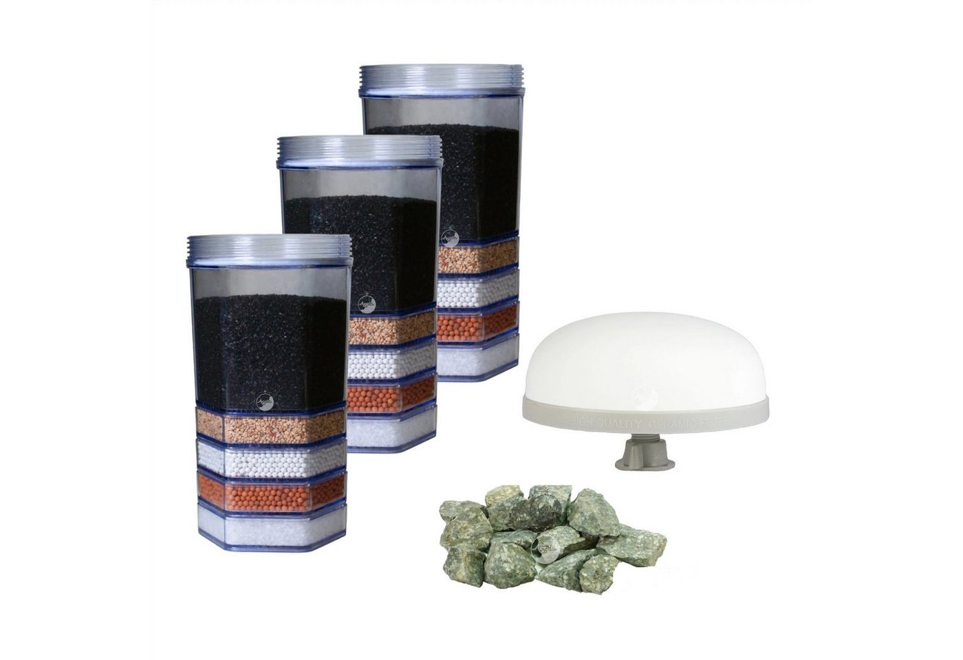 AcalaQuell Wasserfilter Jahrespaket Premium, Zubehör für AcalaQuell Stand-Wasserfilter Mini, optionale Mineralsteine