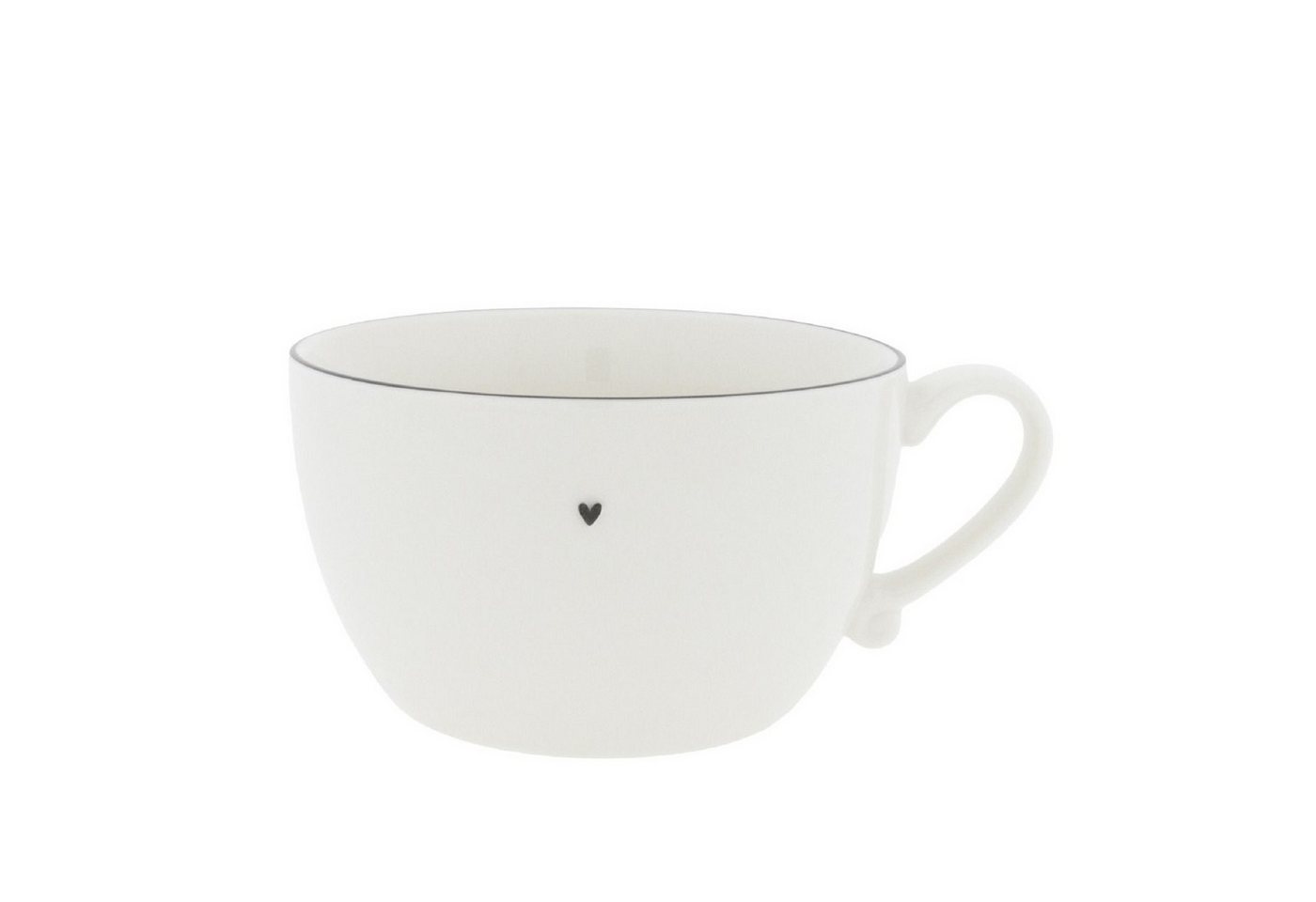 Bastion Collections Suppenteller Schwarzes Herz, Spülmaschinengeeignet, Weiß, schwarzes Herz, ⌀ 15cm, Weiß, schwarzes