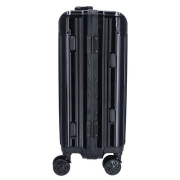 TheTrueC Koffer TheTrueC 4-Rad Trolley 56cm Alu-Rahmen London Black, 4 Rollen Rollen