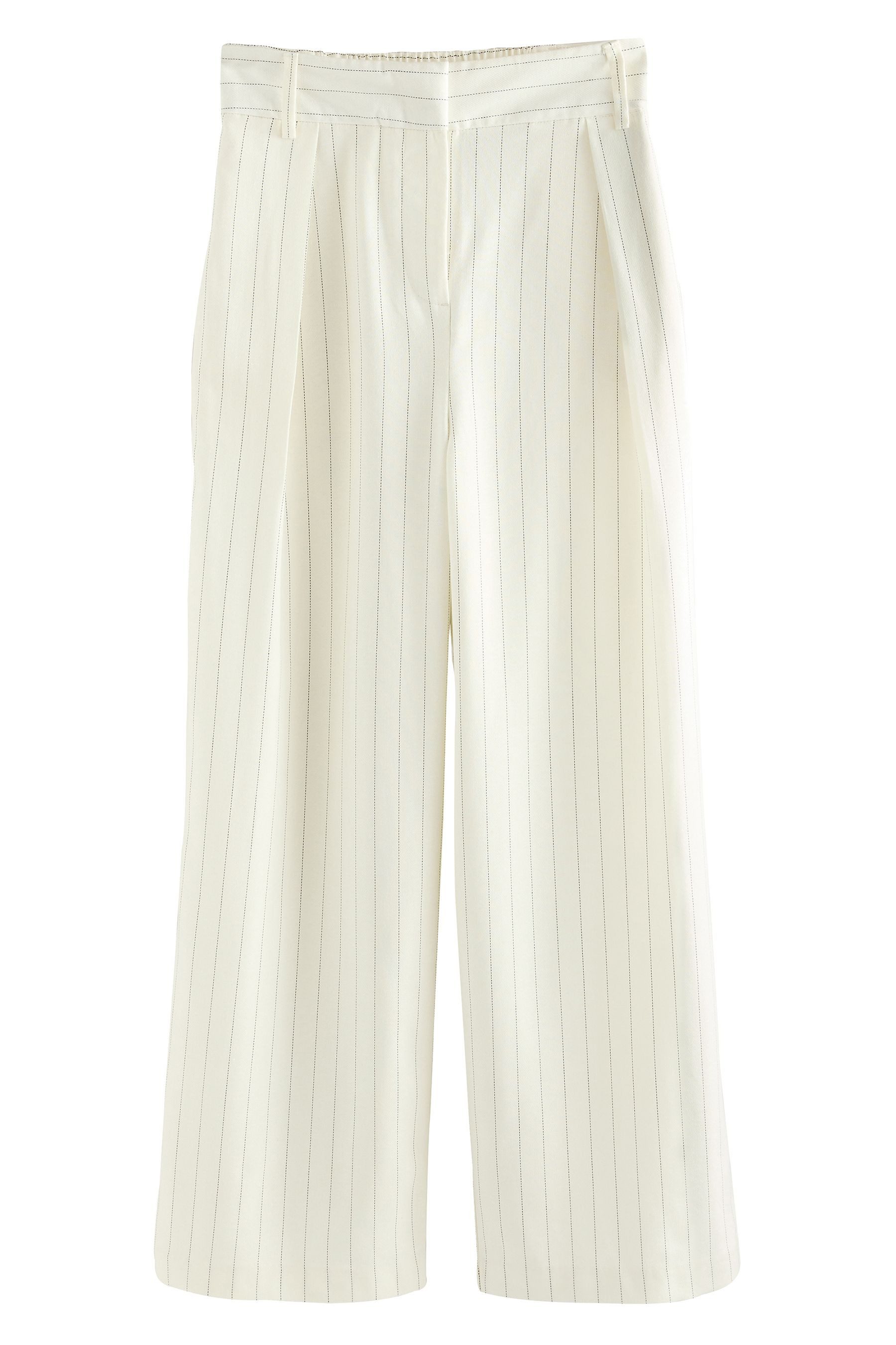 Next Anzughose Gestreifte Hose mit weitem Bein und Leinenanteil (1-tlg) günstig online kaufen