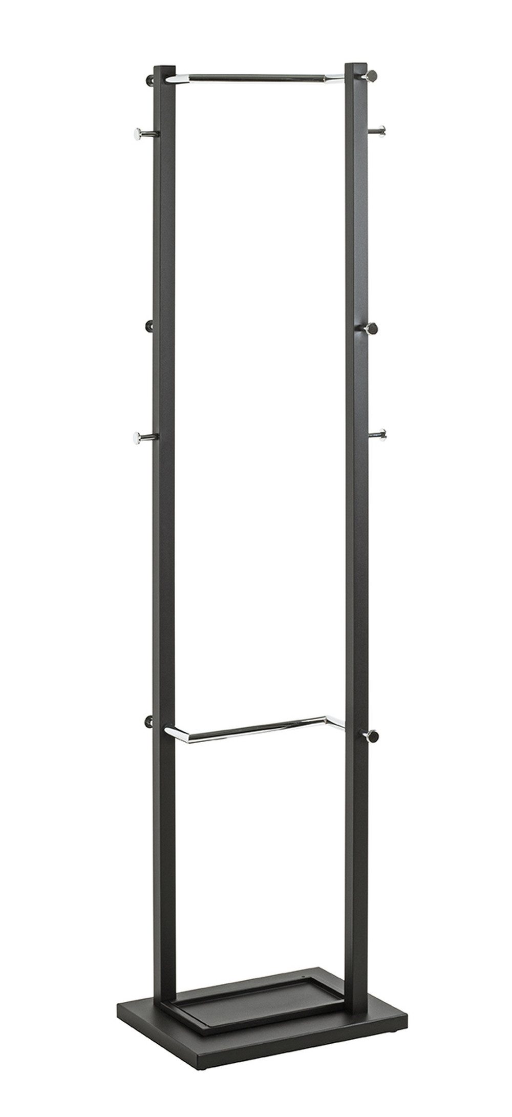 freiraum Garderobenständer 54527, in chrom, schwarz, Metall - 40x175x30cm (BxHxT)