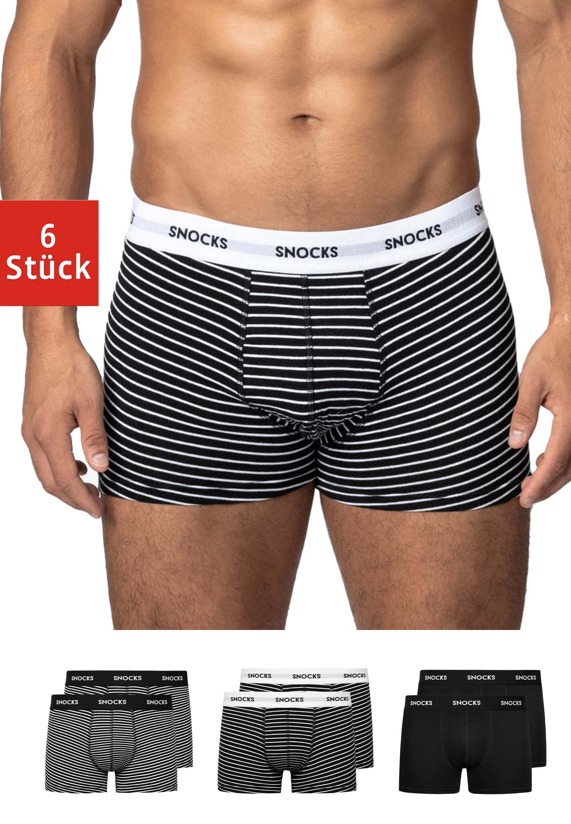 SNOCKS Boxershorts Enge Pants Herren Unterhose mit Streifen (6-St) aus Bio- günstig online kaufen