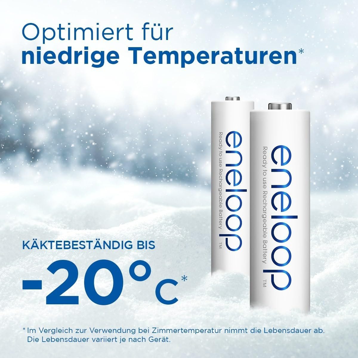 eneloop wiederaufladbare Batterien 4 Stk. – 2000 mAh, AA/HR06 Batterie, (4 St), wiederaufladbar