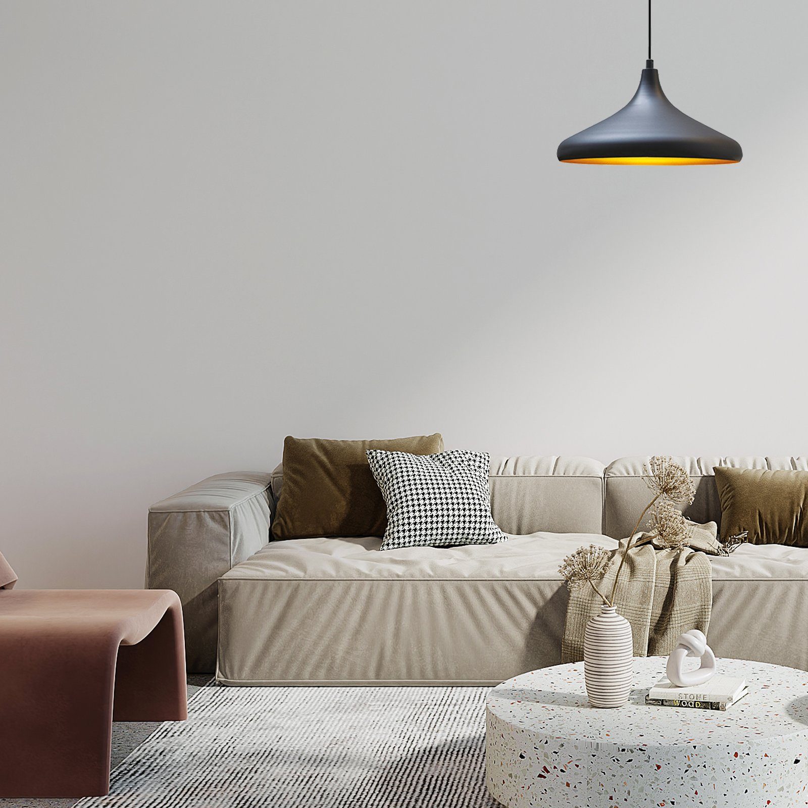 Bamyum Pendelleuchte Champion Pendelleuchte mit Stecker 35 cm, Metall mit 450 cm Kabel, ohne Leuchtmittel