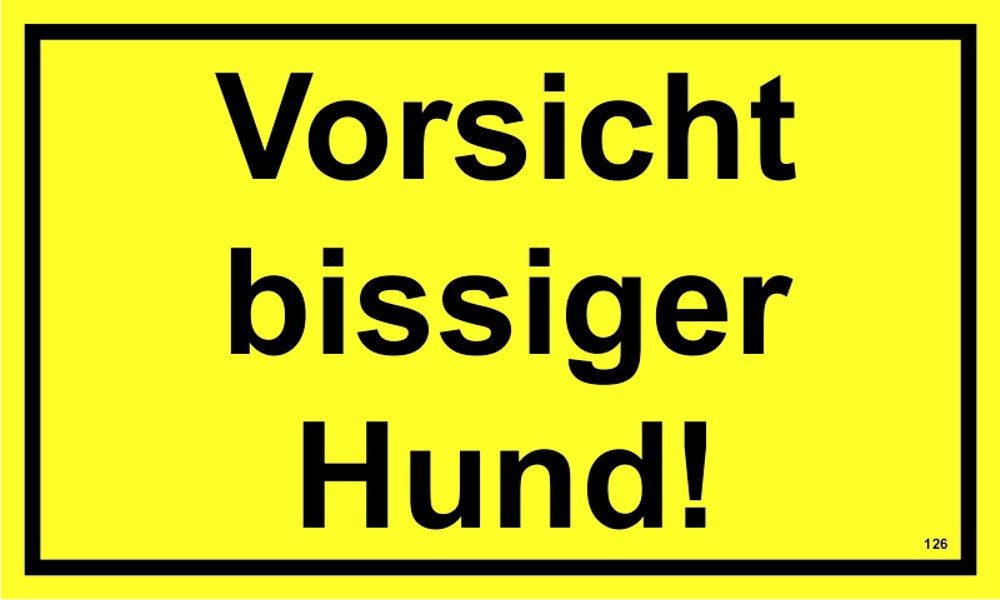 Hermann Schütz Hinweisschild Vorsicht bissiger Hund! 150x250 mm Kunststoff, (1 St)