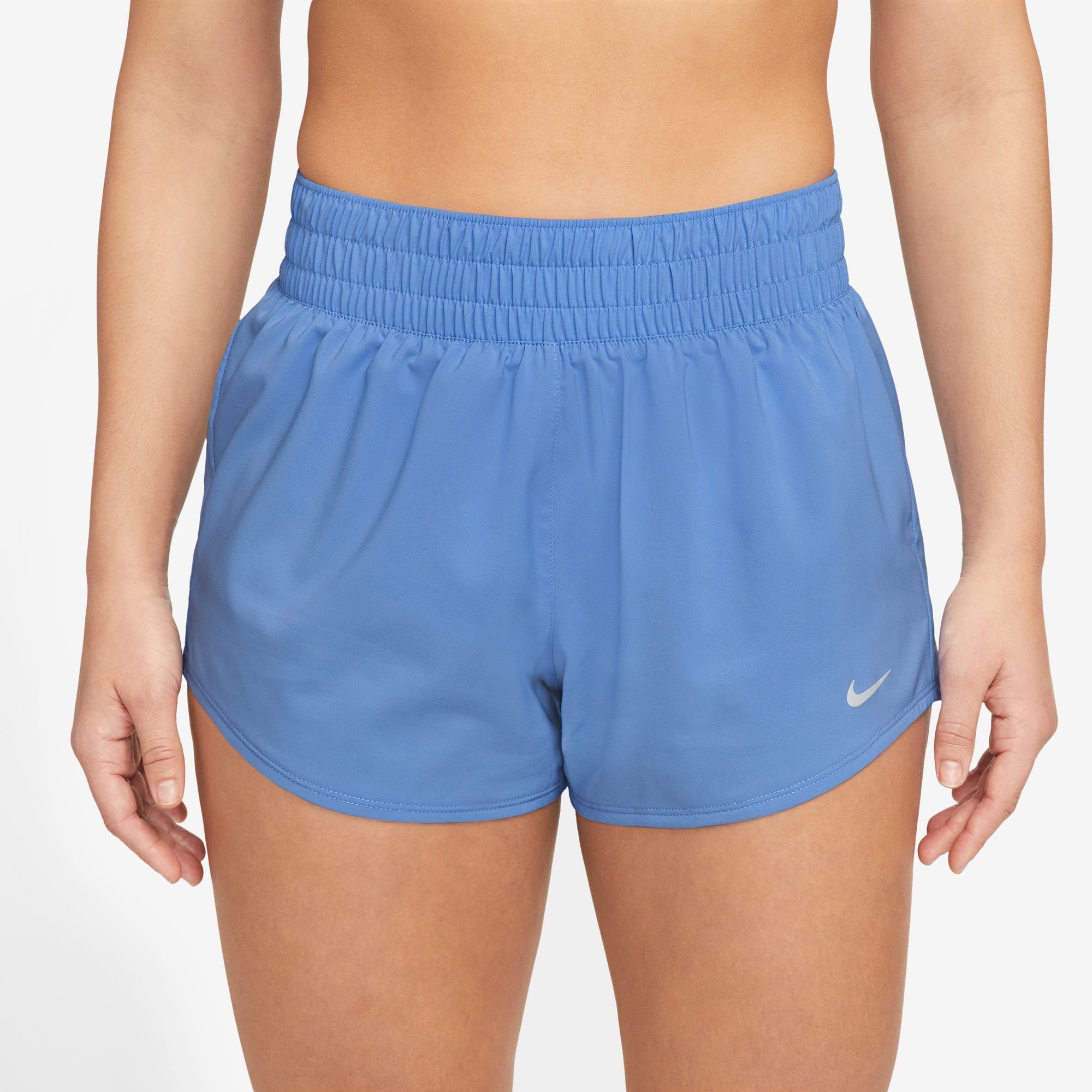 WOMEN'S MID-RISE Trainingsshorts Nike SILV POLAR/REFLECTIVE DRI-FIT BRIEF-LINED ONE SHORTS