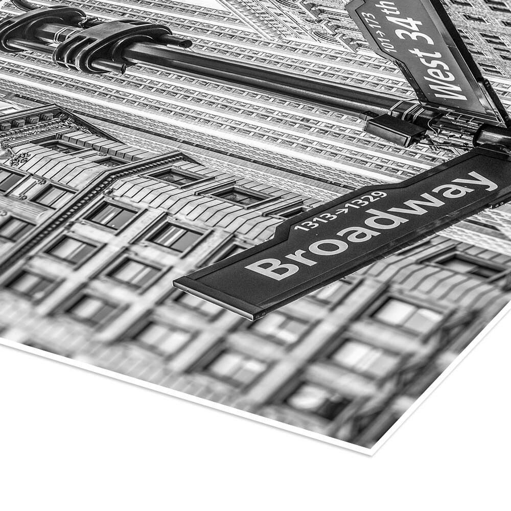 Posterlounge Wandbild Broadway-Schild in New York, s/w, Assaf Frank, erhältlich als Poster, Leinwandbild, Wandsticker oder Acrylglasbild – Bild 3 von 5