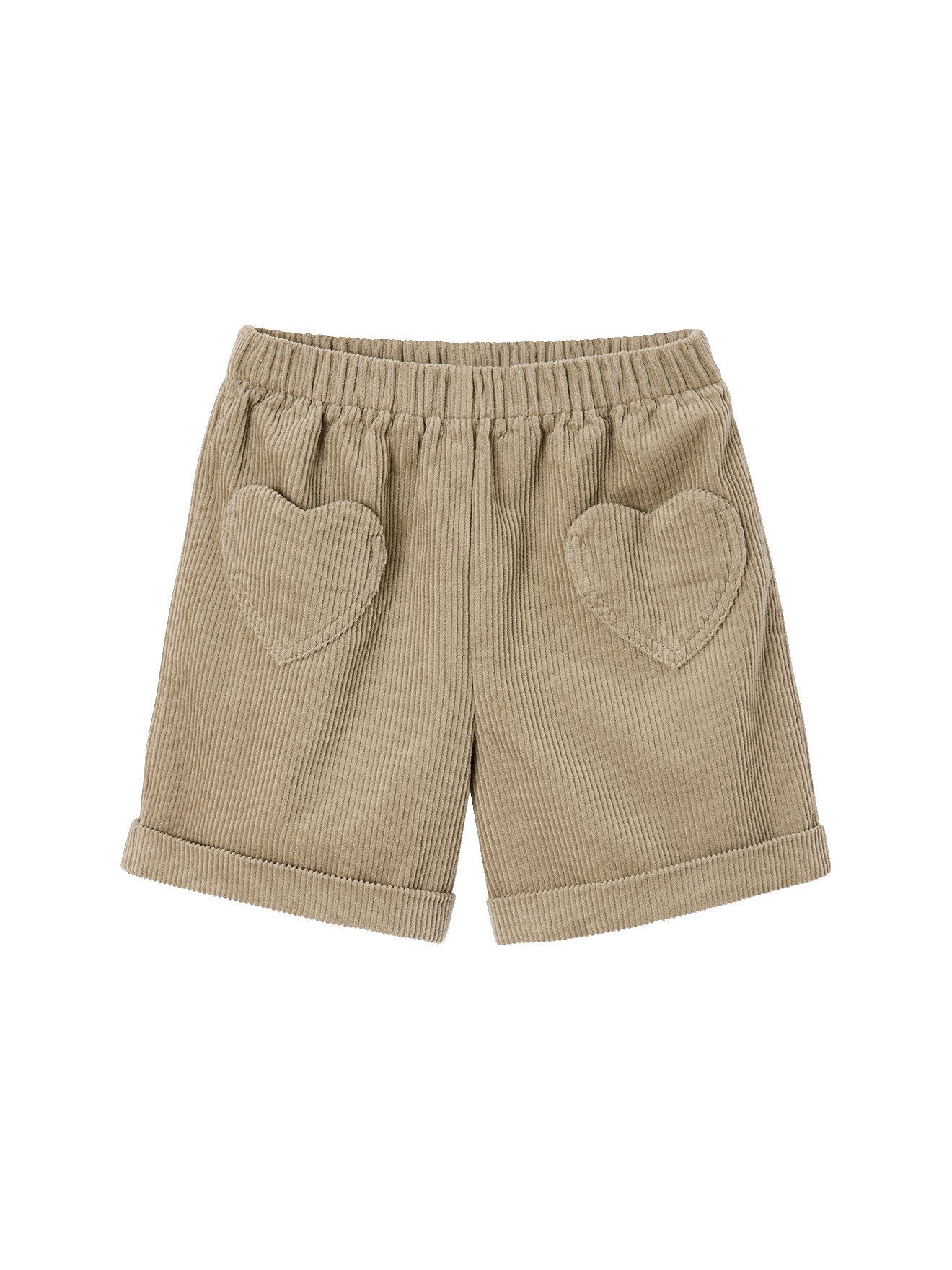 vertbaudet Shorts Mädchen Cord-Shorts mit Herztaschen und Dehnbund
