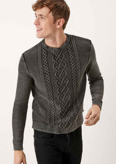 Q/S by s.Oliver Strickpullover »Pullover mit Zopfmuster« (1-tlg) Garment Dye