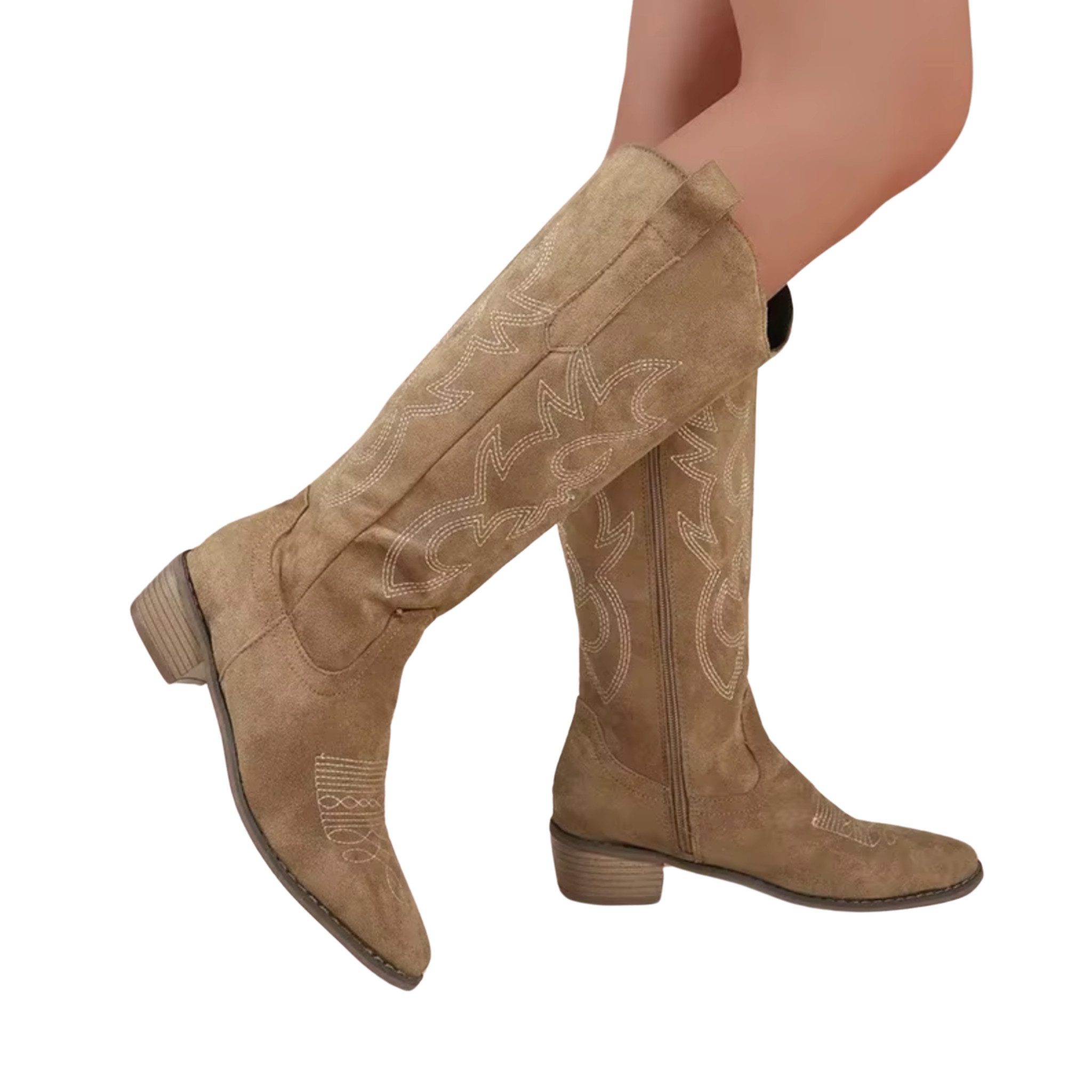 NEXORA Western Cowboystiefel Damen bestickt, Stiefel mit Absatz aus PU Lede günstig online kaufen