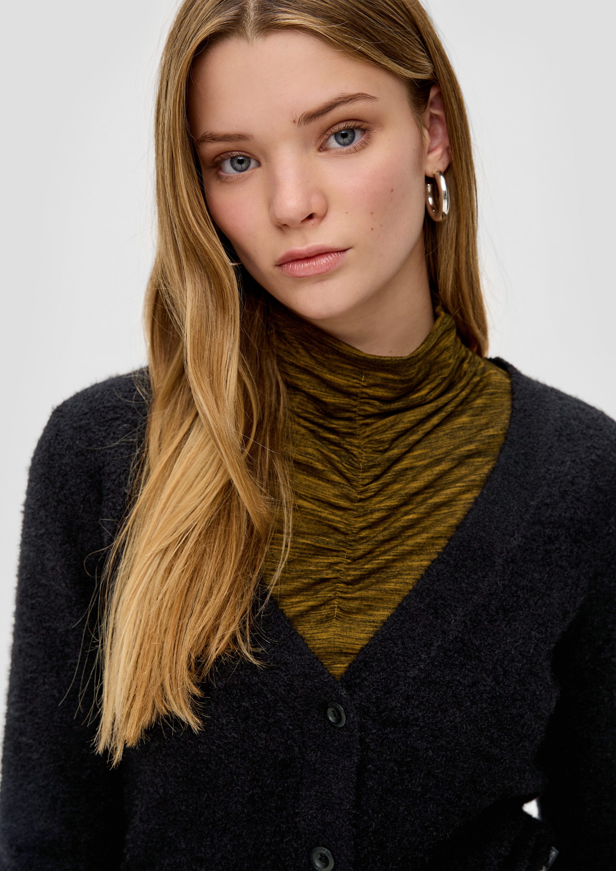 QS Cardigan Strickjacke Strickjacke im Cropped-Schnitt