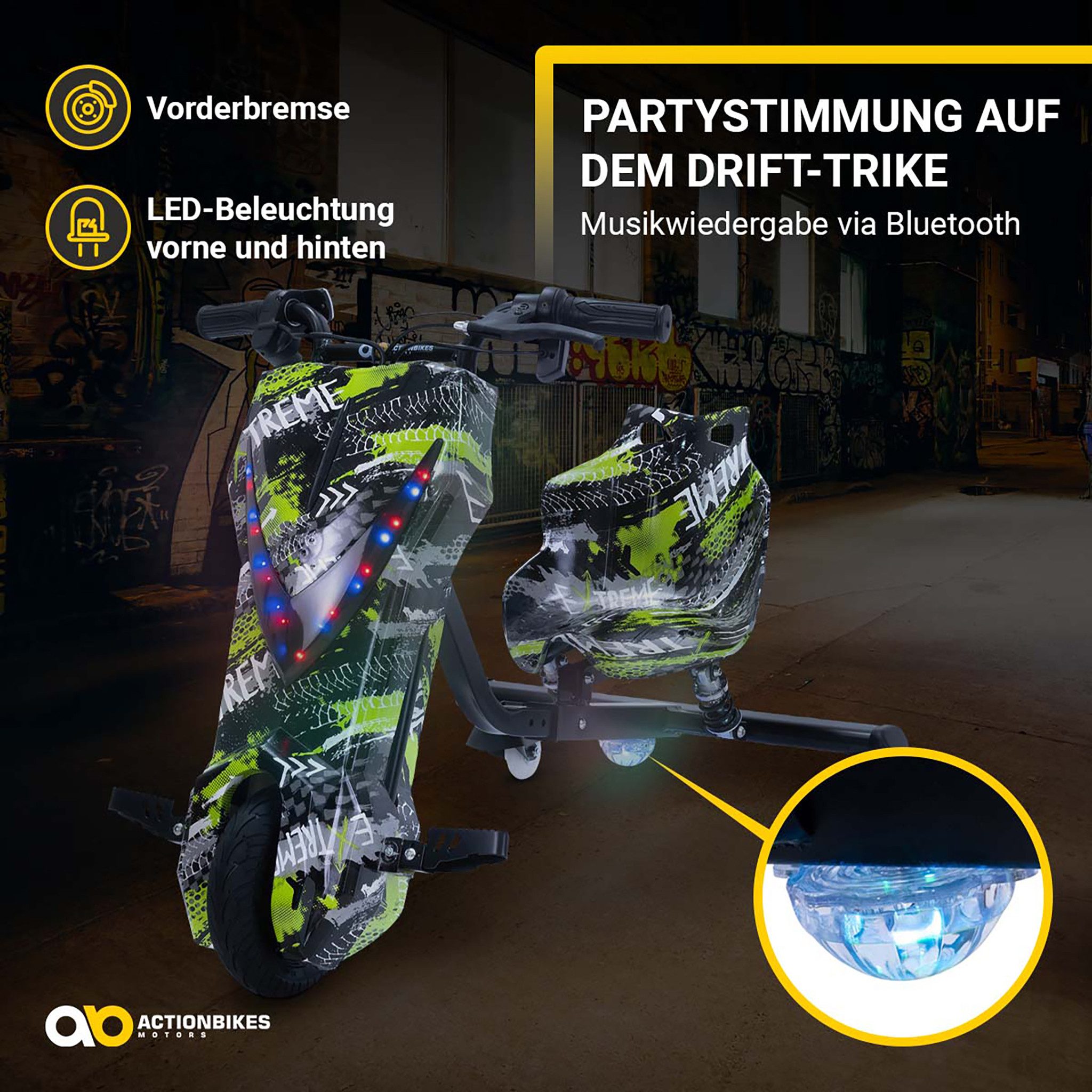 Actionbikes Motors Dreiradscooter Driftscooter Drifter 360, (Drift Scooter, Roller für Kinder, Drift Roller), Drift Scooter für Kinder, Dirft Kart, Kart, Drift Trike