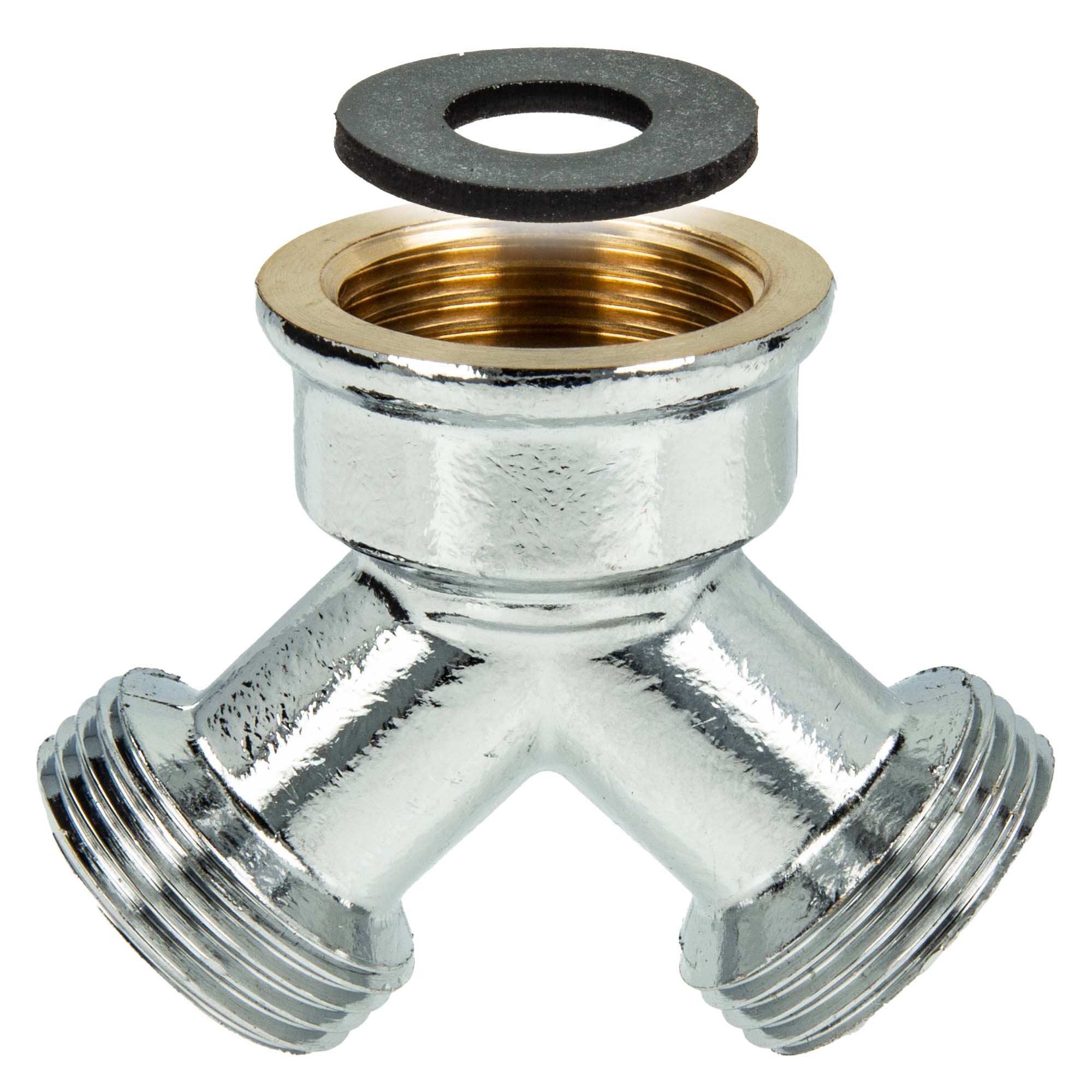 tecuro Gewindefitting 2-Wege Verteiler, Gabelstück allseitig 3/4 Zoll - inkl. Dichtung