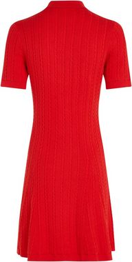 Tommy Hilfiger Polokleid CABLE F&F POLO SS SWT DRESS mit Mini-Zopfmuster