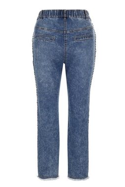 MIAMODA Lederimitathose Jeggings Fransensaum