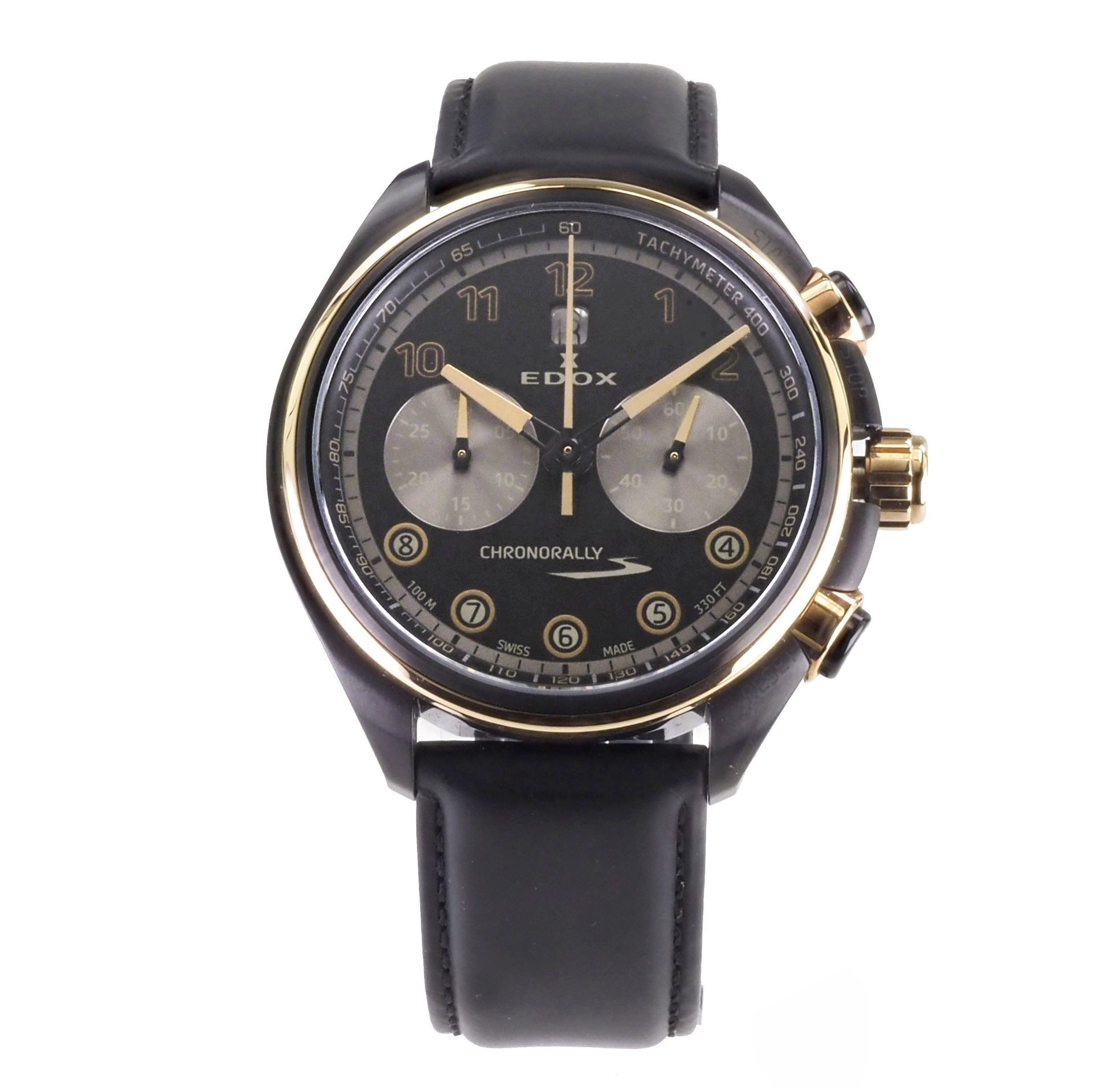 Edox Automatikuhr Swiss Made Chronorally S Chrono Saphirglas 08005-37NRCN-NNR