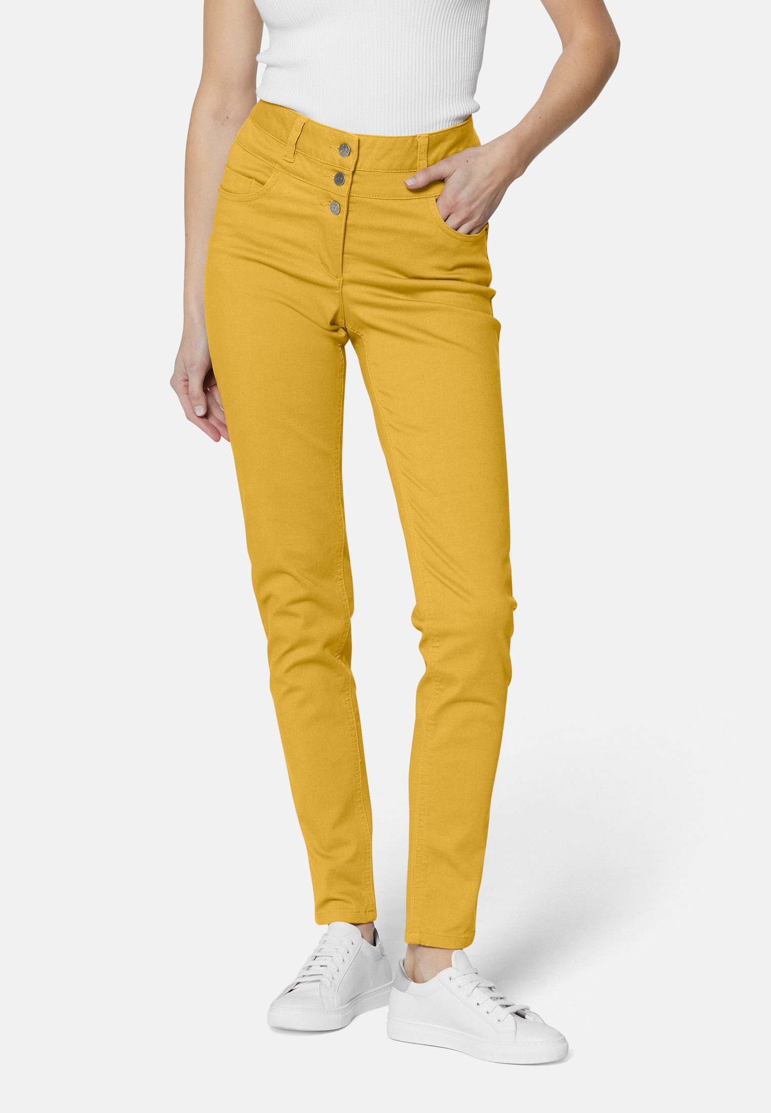 MADELEINE Gerade Jeans Highwaist-Jeans aus Power-Stretch