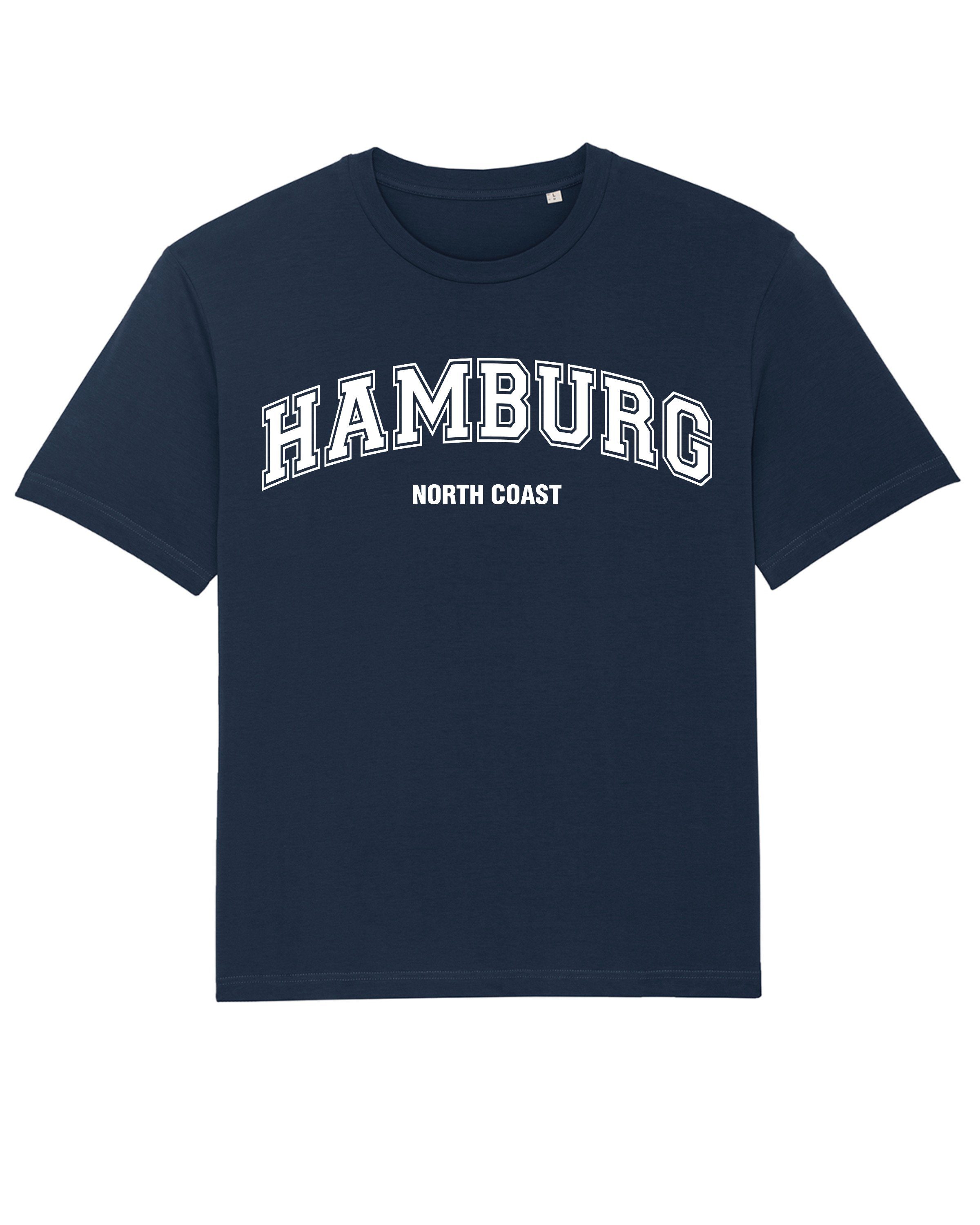 Print-Shirt Hamburg (1-tlg) Apparel wat? dunkelblau