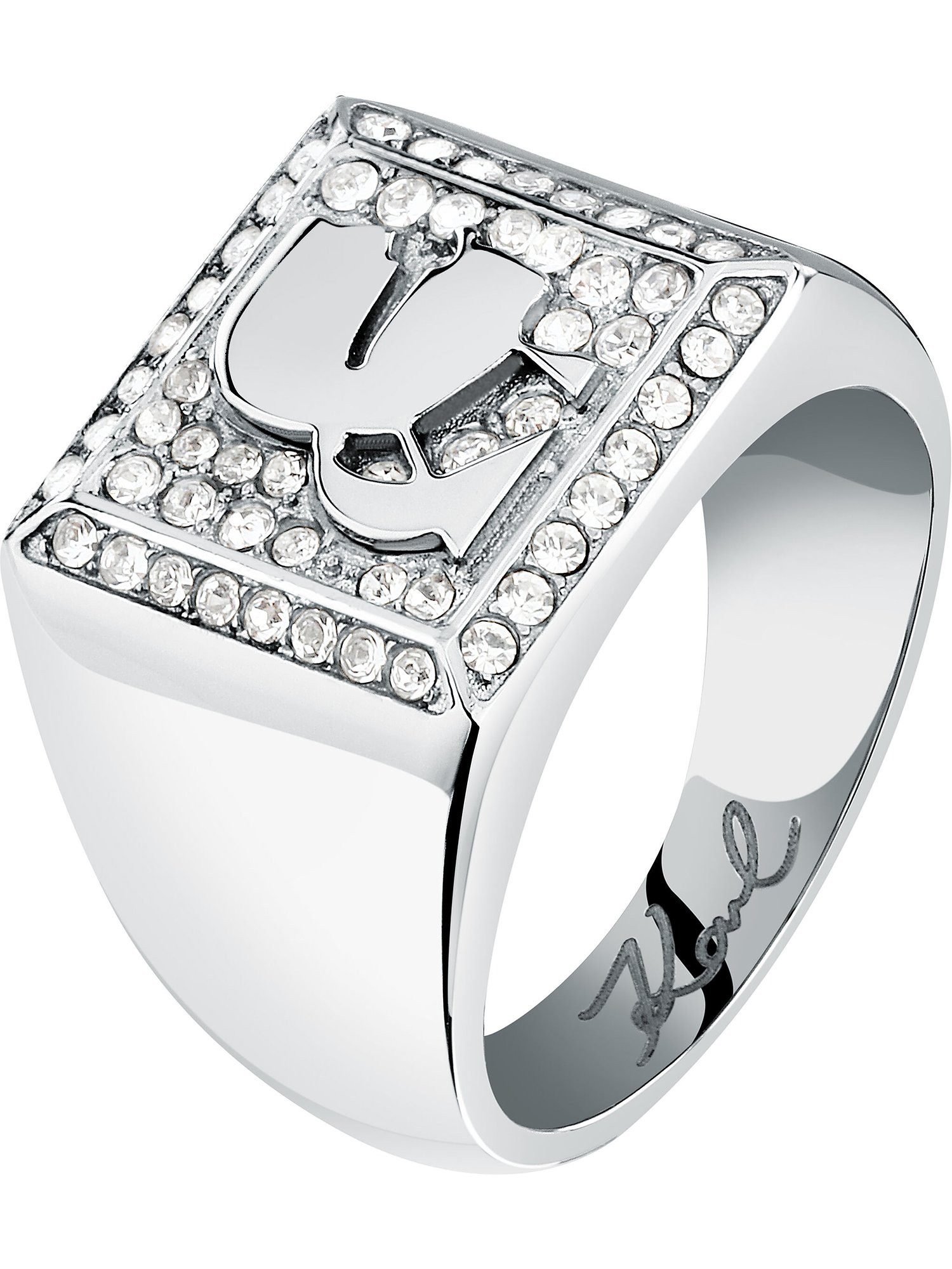 KARL LAGERFELD Fingerring Karl Lagerfeld Damen-Damenring Edelstahl Kristall, Kristall