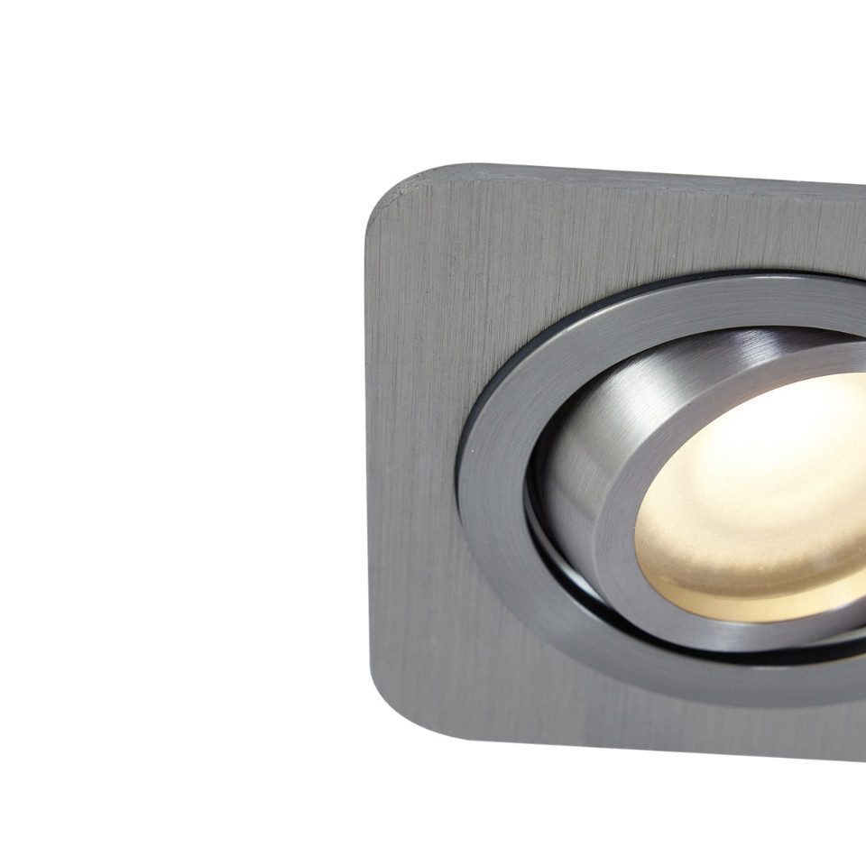 Qazqa LED Einbaustrahler Alberto, QAZQA Einbau­leuchte, gunmetal, Aluminium, Modern