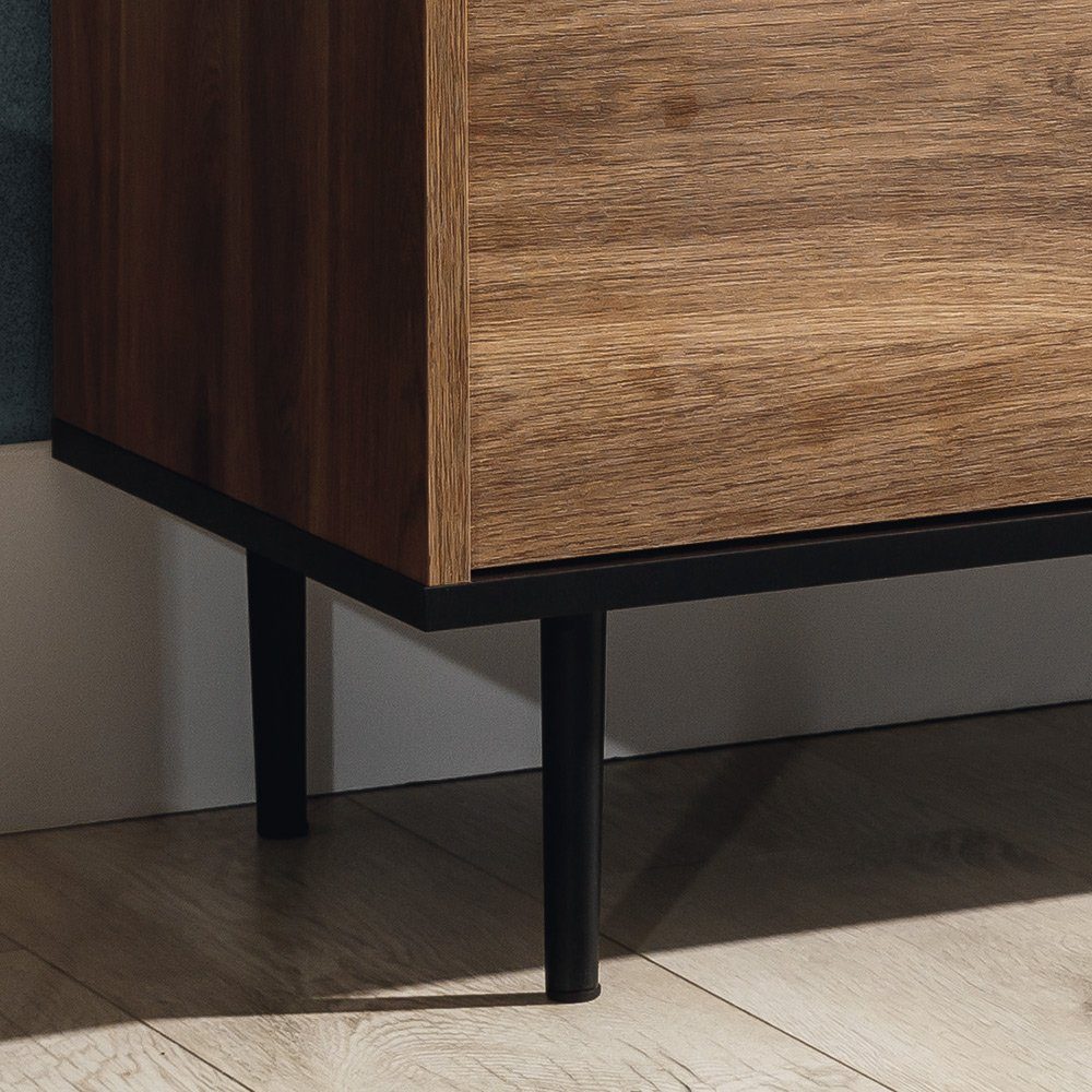 Lomadox Vitrine VAREDO-132 Eiche Nb. Wohnzimmer günstig online kaufen
