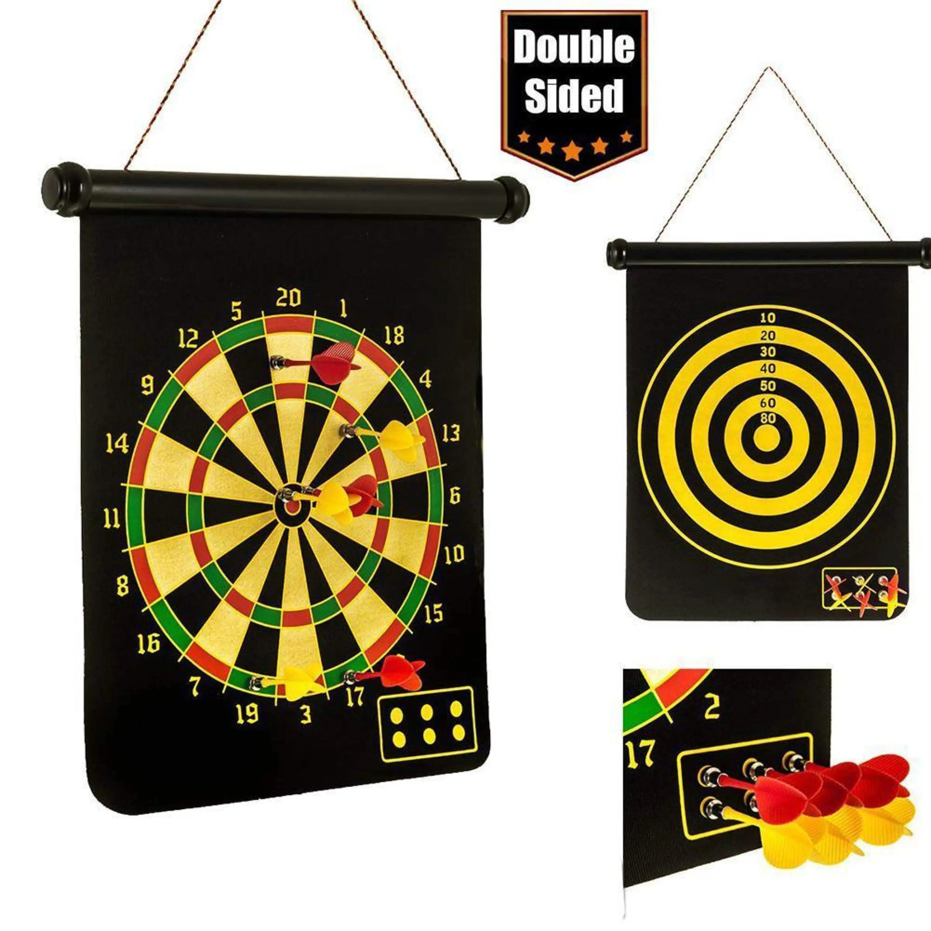 Sport-Knight® Dartscheibe Dartscheiben-Set, Aufrollfunktion - Magnetisch, inkl. 6 Magnetdarts, (Dartscheiben-Set, Dartscheibe und Magnetpfeile)