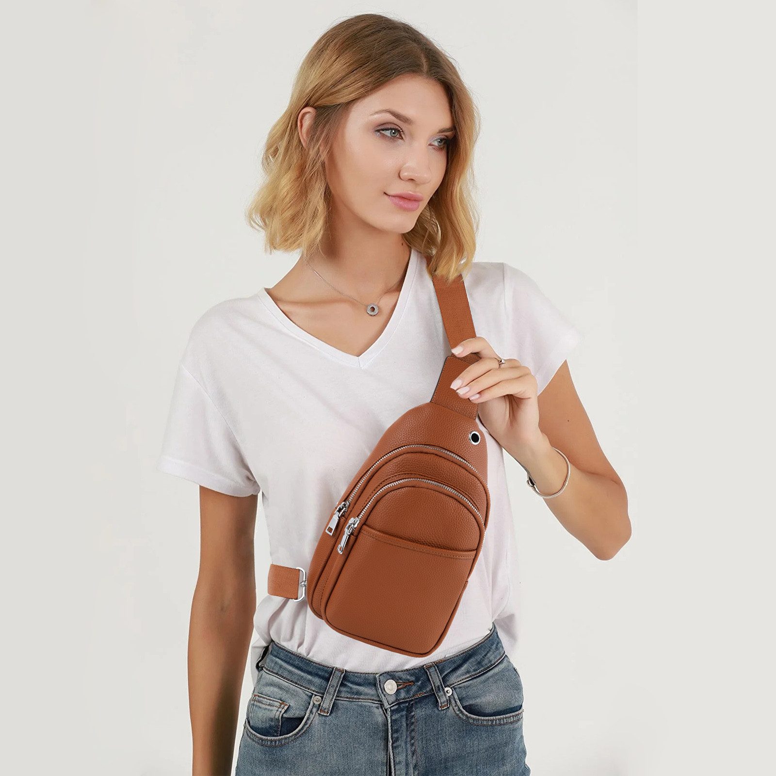TAN.TOMI Bauchtasche Umhängetasche Damen Brusttasche Sling günstig online kaufen