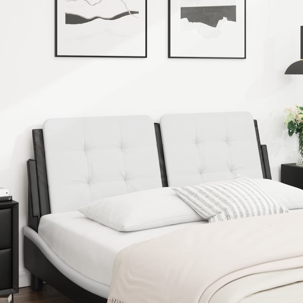 vidaXL Kopfteil, Bett Kopfteil-Kissen Weiß und Schwarz 140 cm Kunstleder