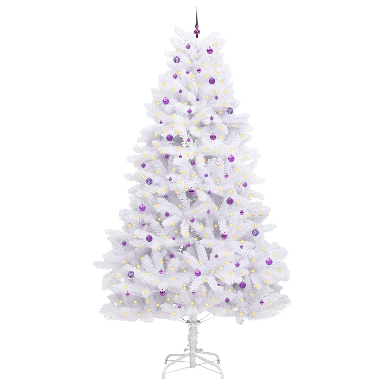 vidaXL Künstlicher Weihnachtsbaum Künstlicher klappbarer Weihnachtsbaum Weiß 300 cm PVC und Stahl