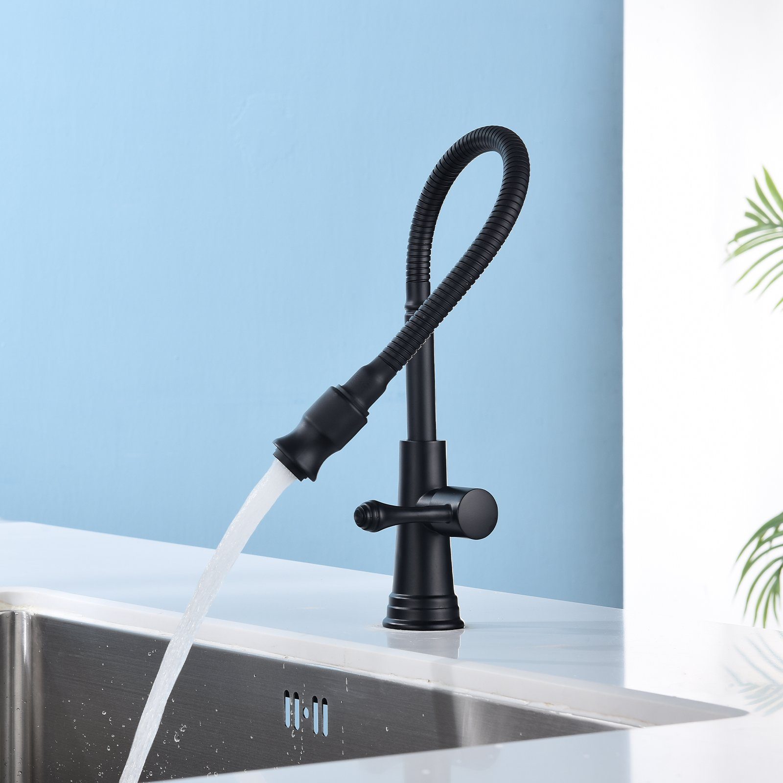 Flexible Edelstahl-Küchenarmatur – 360° Drehbar & Wassersparend