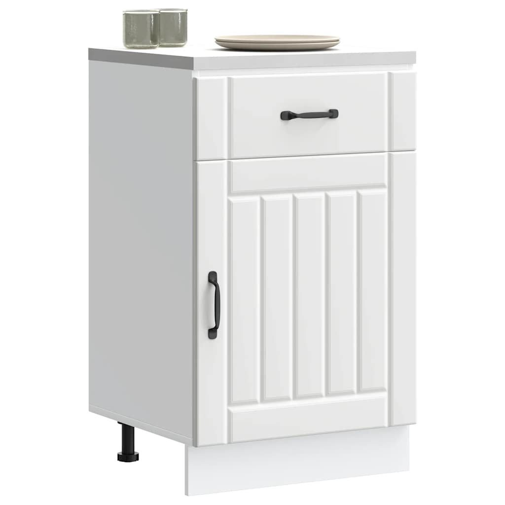 vidaXL Unterschrank 50 x 46 x 815 cm Küchen-Unterschrank Lucca Weiß Spanplatte