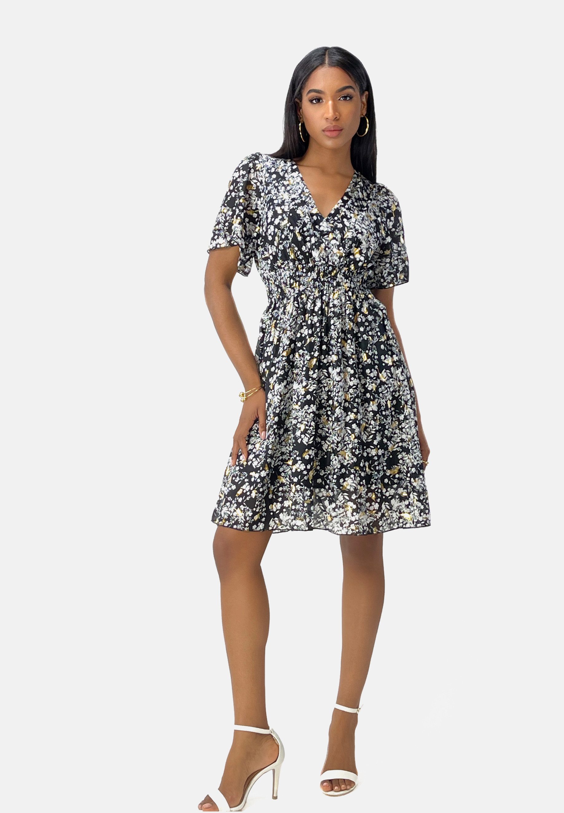 Elara Sommerkleid Elara Damen Sommerblumenkleid (1-tlg) günstig online kaufen