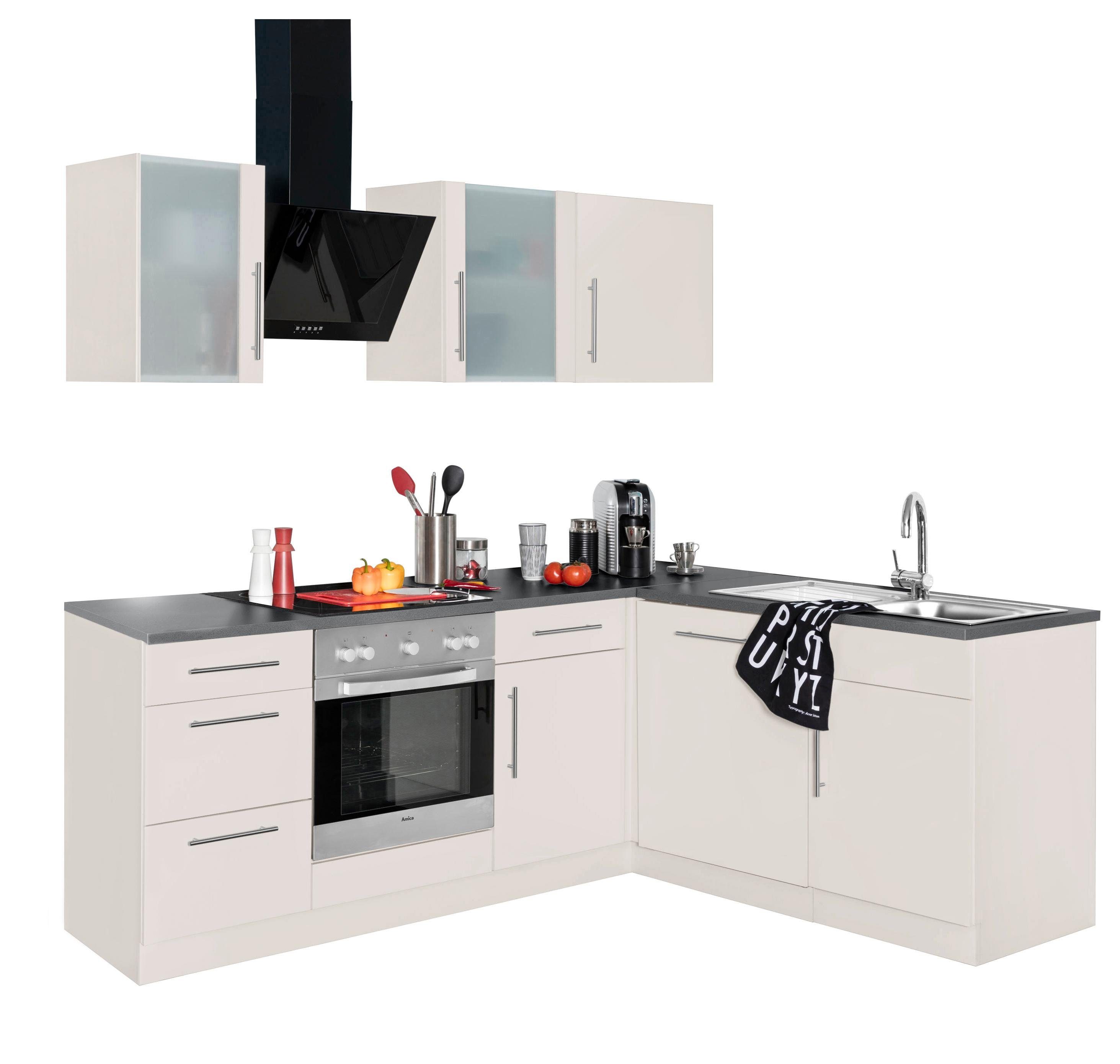 wiho Küchen Winkelküche Cali, mit E-Geräten, Stellbreite 220 x 170 cm günstig online kaufen