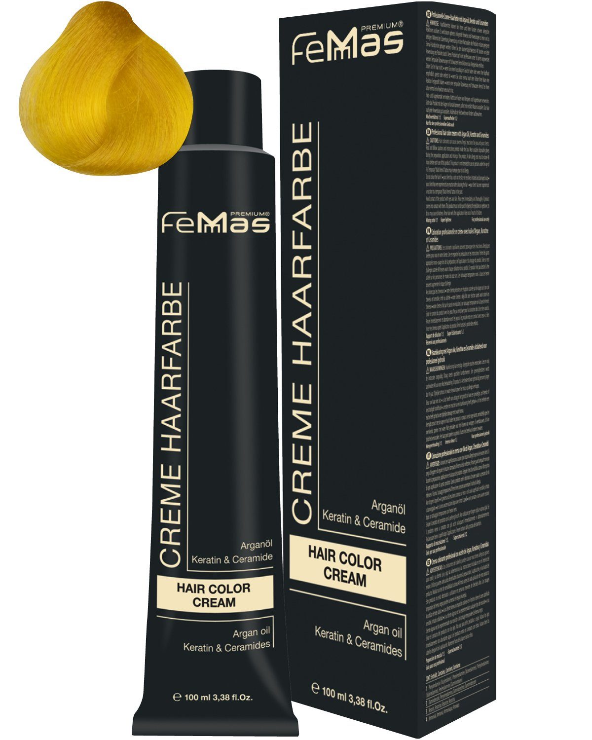 Femmas Premium Haarfarbe FemMas Hair Color Cream 100ml Haarfarbe Pure&Mix Gelb