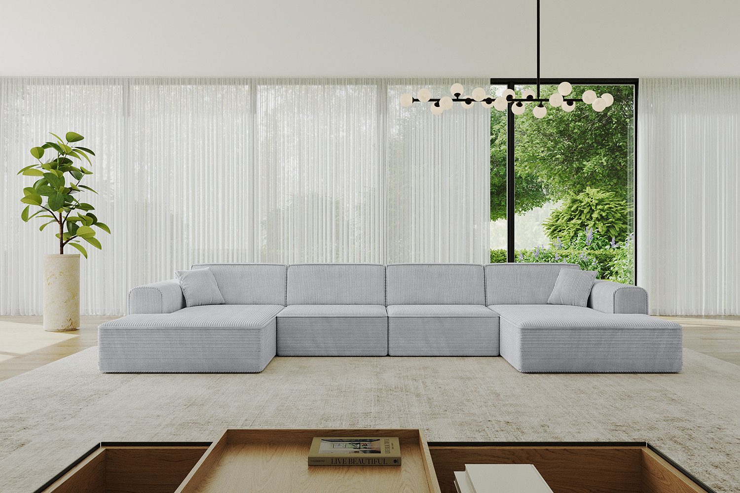ALTDECOR Wohnlandschaft IREA-U2-v3, Sofa Praktische Bequeme Funktionsecke Couch U-Form Eckcouch, Corner Sofa U-Form Vielseitige Sofa Wohnlandschaft Wohnzimmer