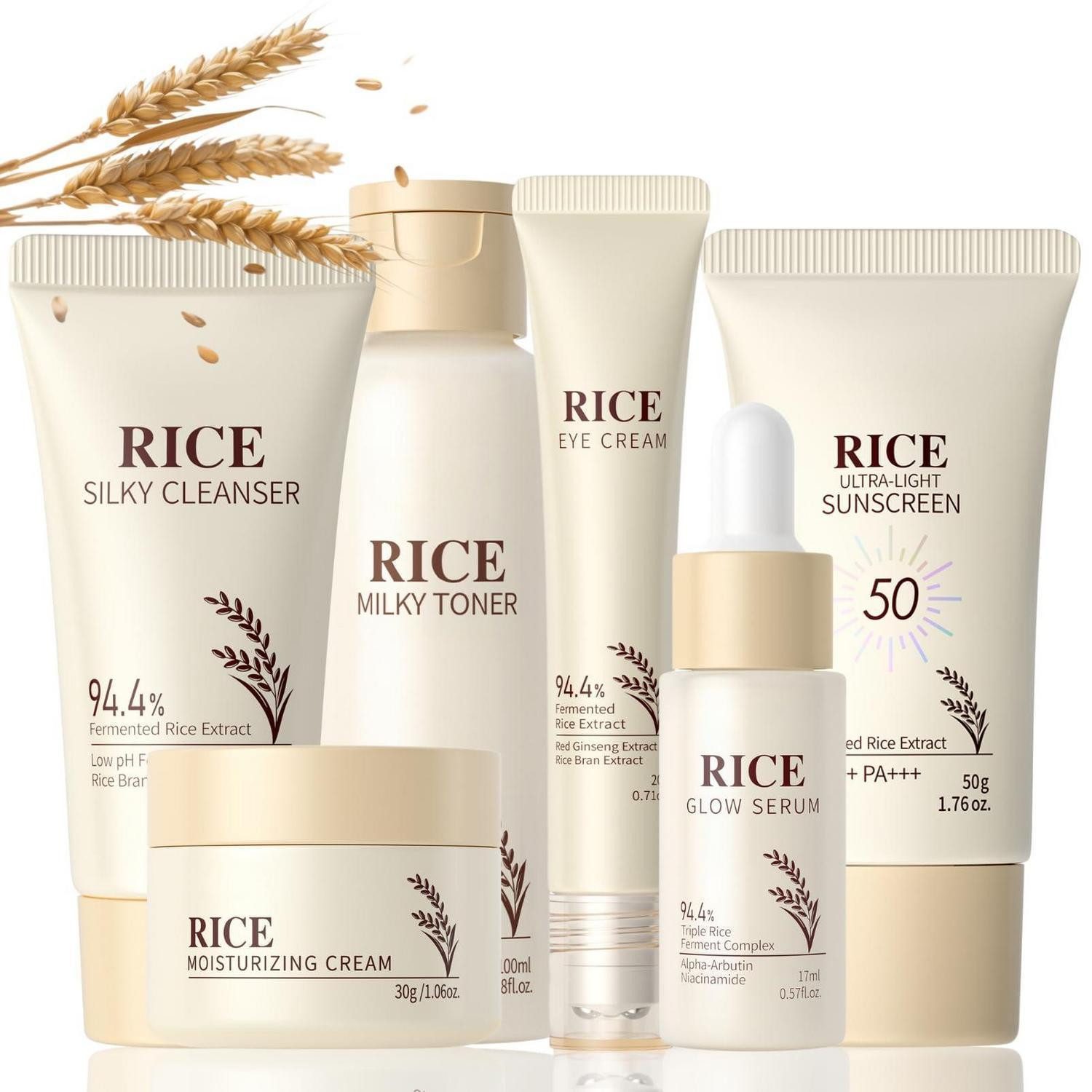 LuxusKollektion Pflege-Geschenkset Reis Hautpflege Set 6 Teile Damen