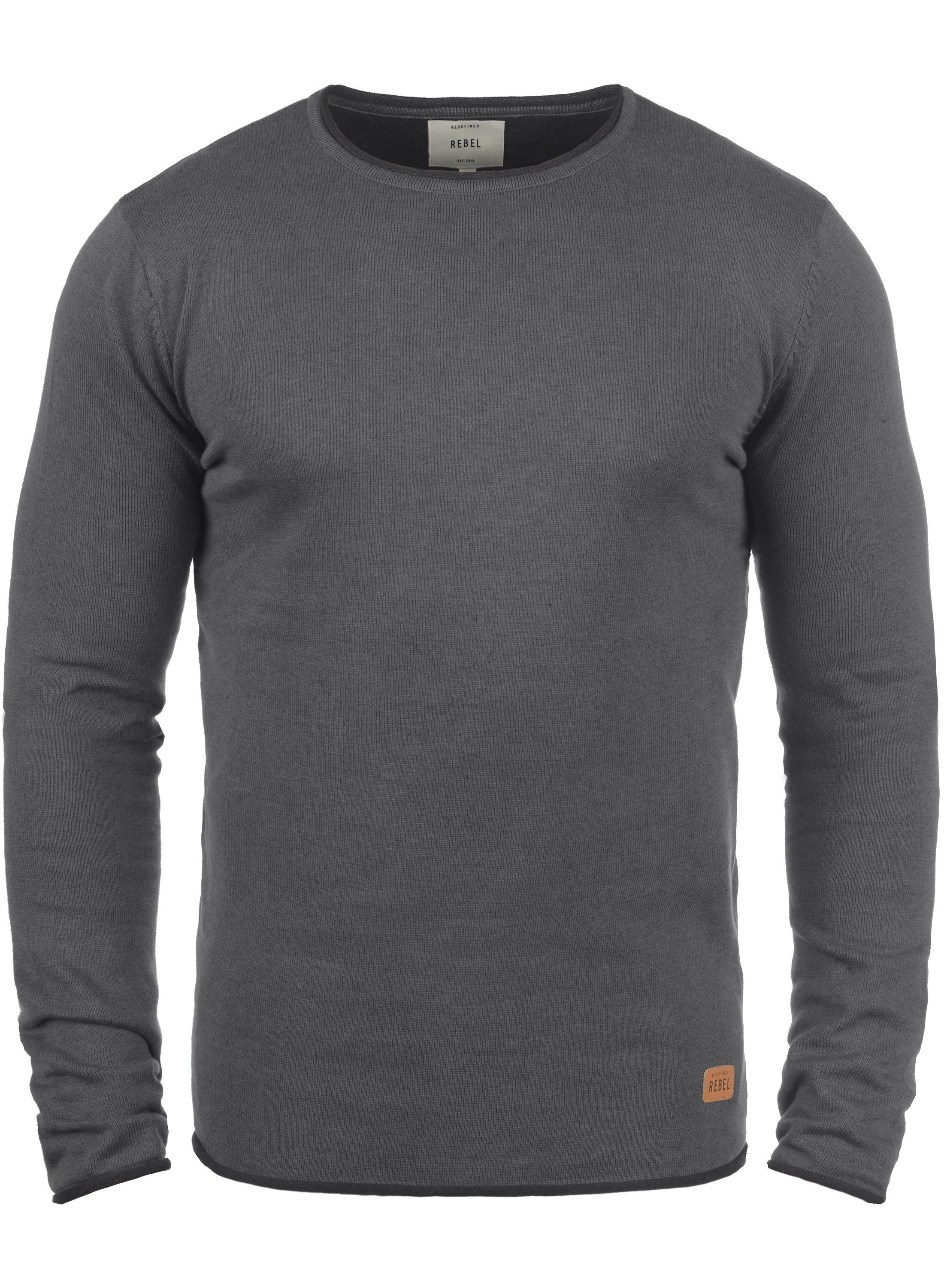 REDEFINED REBEL Strickpullover Maison Strickpulli mit farblich abgesetzten Rollkanten