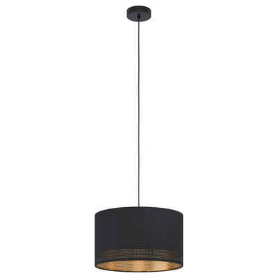 EGLO Hängeleuchte Pendelleuchte Esteperra in Schwarz und Gold E27 380mm, keine Angabe, Leuchtmittel enthalten: Nein, warmweiss, Hängeleuchte, Pendellampe, Pendelleuchte