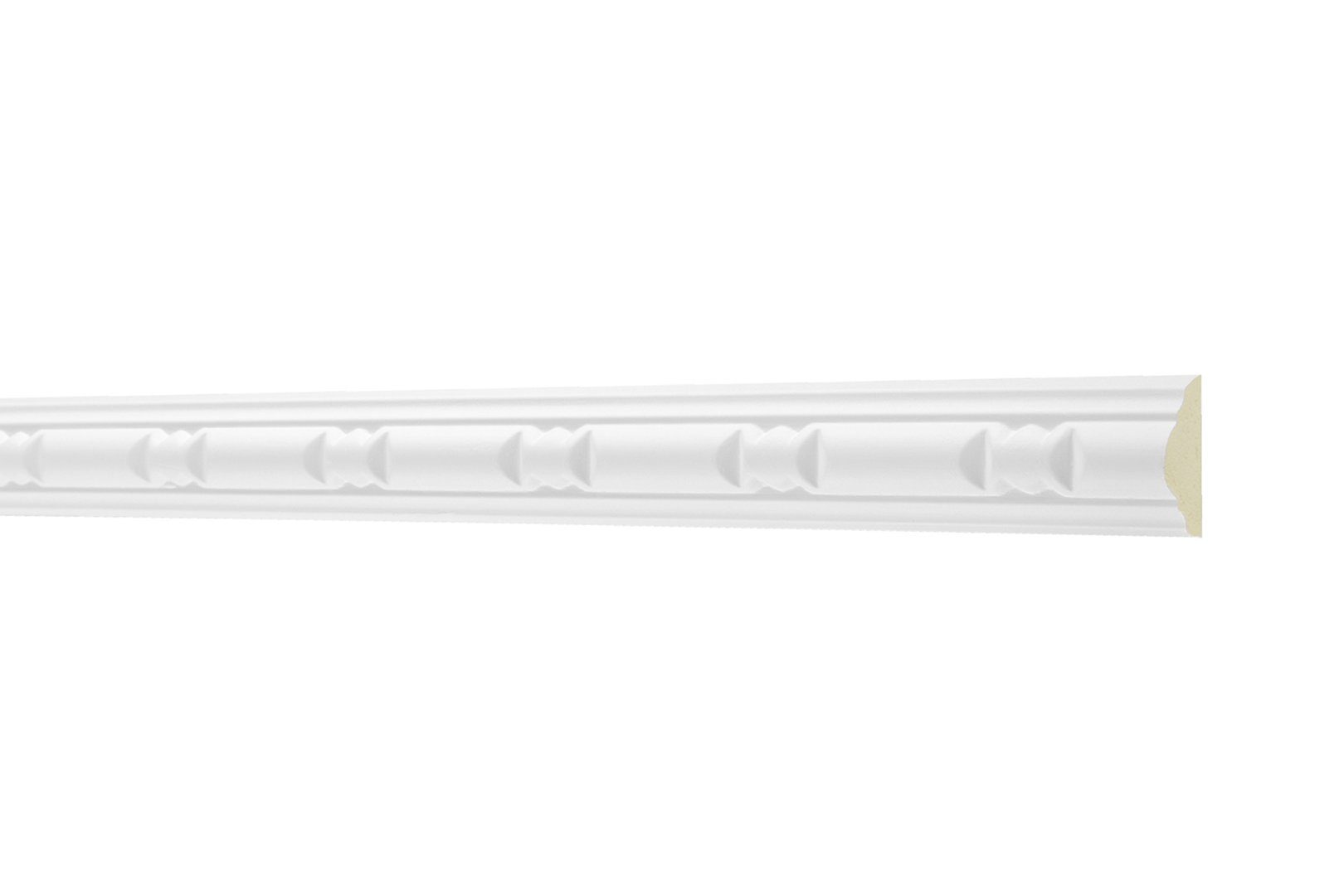 Hexim Perfect Stuckleiste AC 257, Flachprofile aus PU Serie 1 - Stuckprofil gemustert, weißes Zierprofil, hart & stoßfest - Wandleiste vorgrundiert