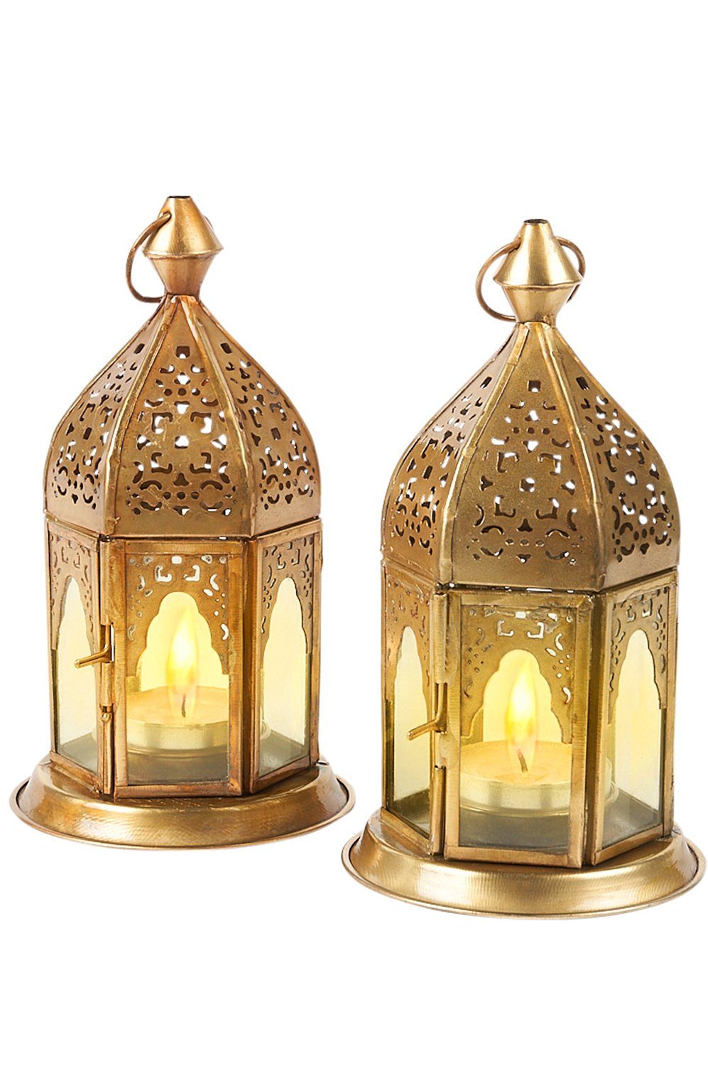 Marrakesch Orient & Mediterran Interior Windlicht 2er SET Orientalisches Windlicht Basem, orientalische Laterne, Handarbeit