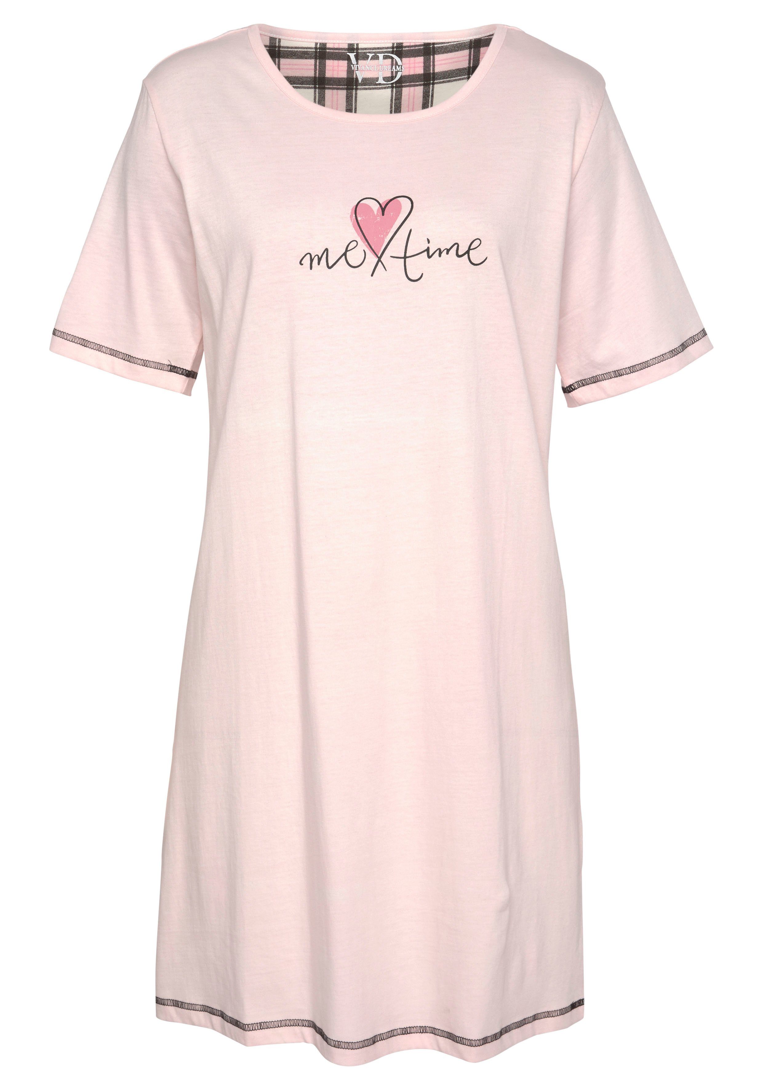 Vivance Dreams by Lascana Sleepshirt (Packung, 2 Stück) im Doppelpack mit Karomuster – Bild 4 von 5