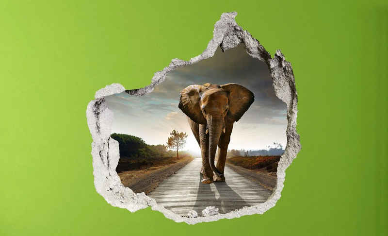 Conni Oberkircher´s Wandsticker »3 D Sticker Beton Elephant - Großer Elefant«, Wildtiere