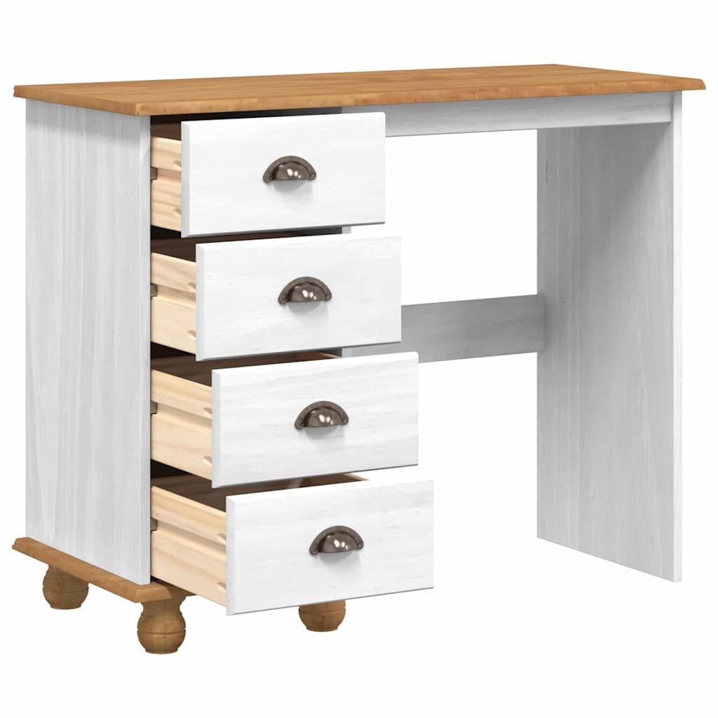 vidaXL Schreibtisch Schreibtisch ASKIM Weiß 95 x 40 x 75 cm Massives Kiefer günstig online kaufen