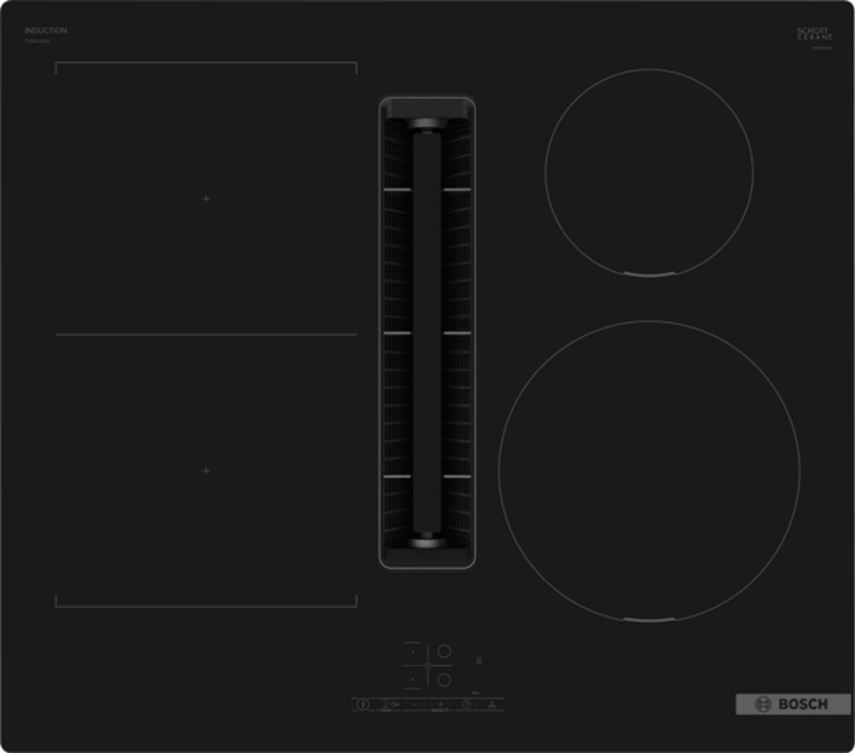 BOSCH Kochfeld mit Dunstabzug Serie 4 PVS611B16E, TouchSelect, PowerBoost, Restwärmeanzeige