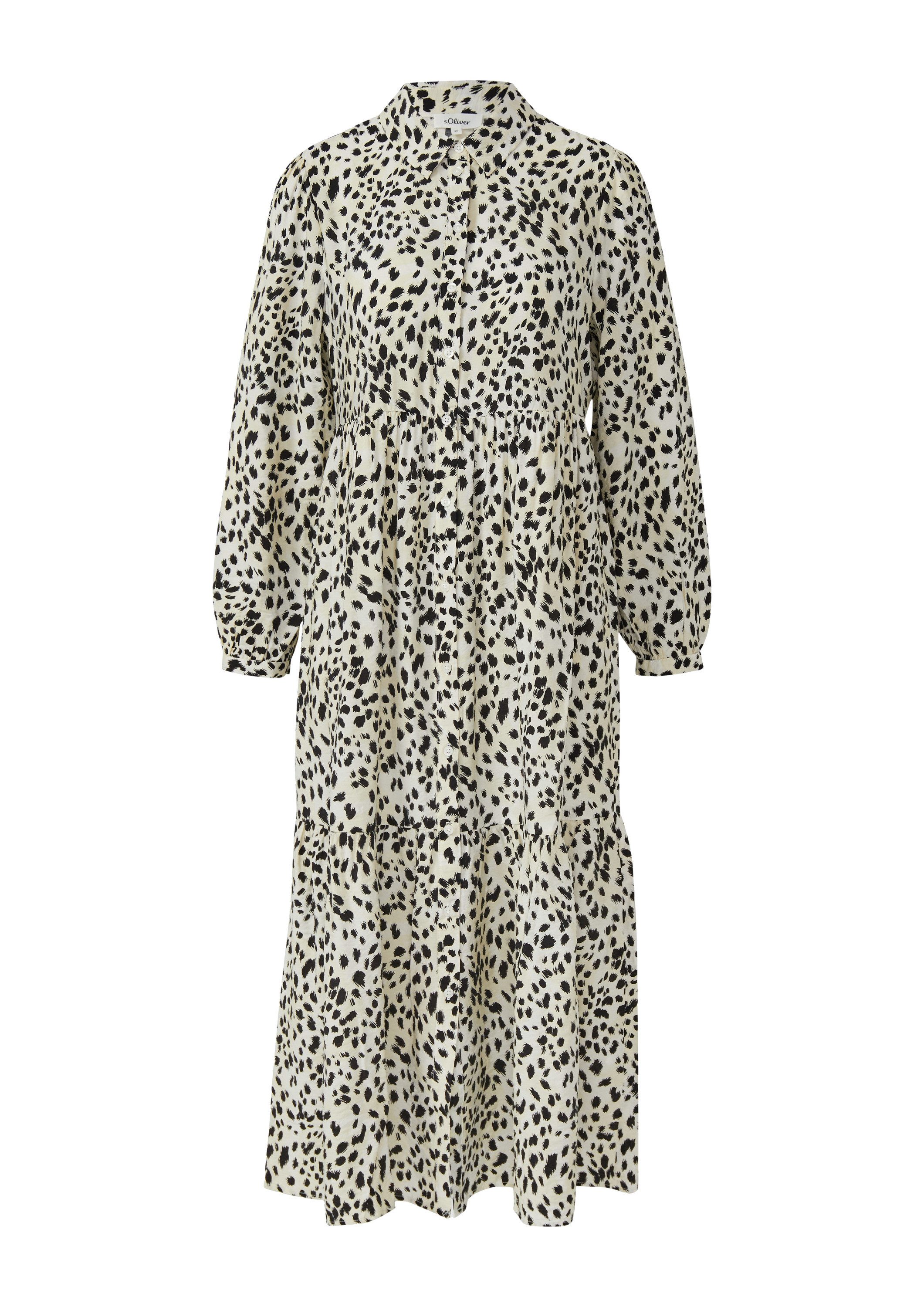 s.Oliver Midikleid Kleid Strukturiertes Viskosemix-Kleid im A-Shape mit Ein günstig online kaufen