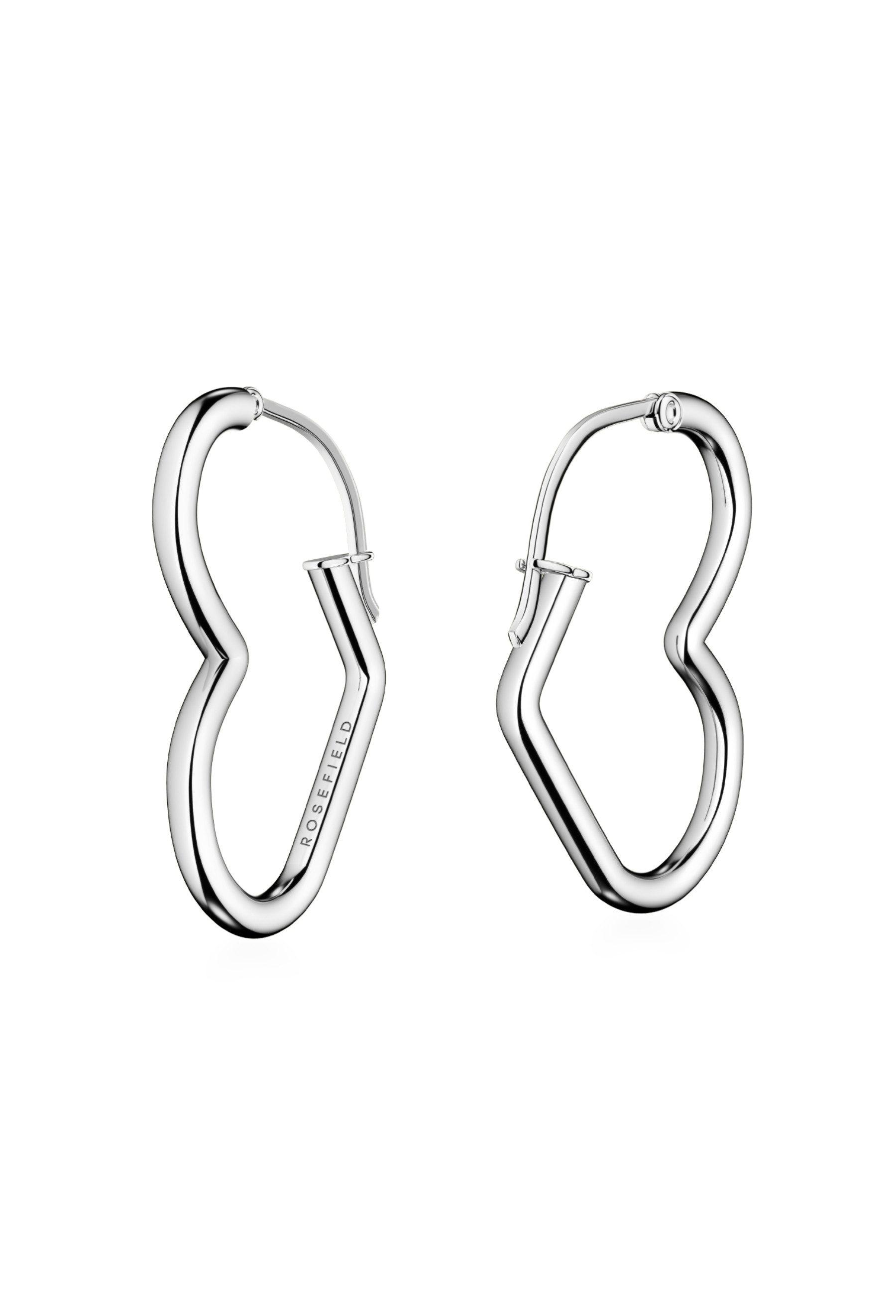 ROSEFIELD Ohrring-Set ROSEFIELD Herz Kreolen Ohrringe für Damen Silberfarben