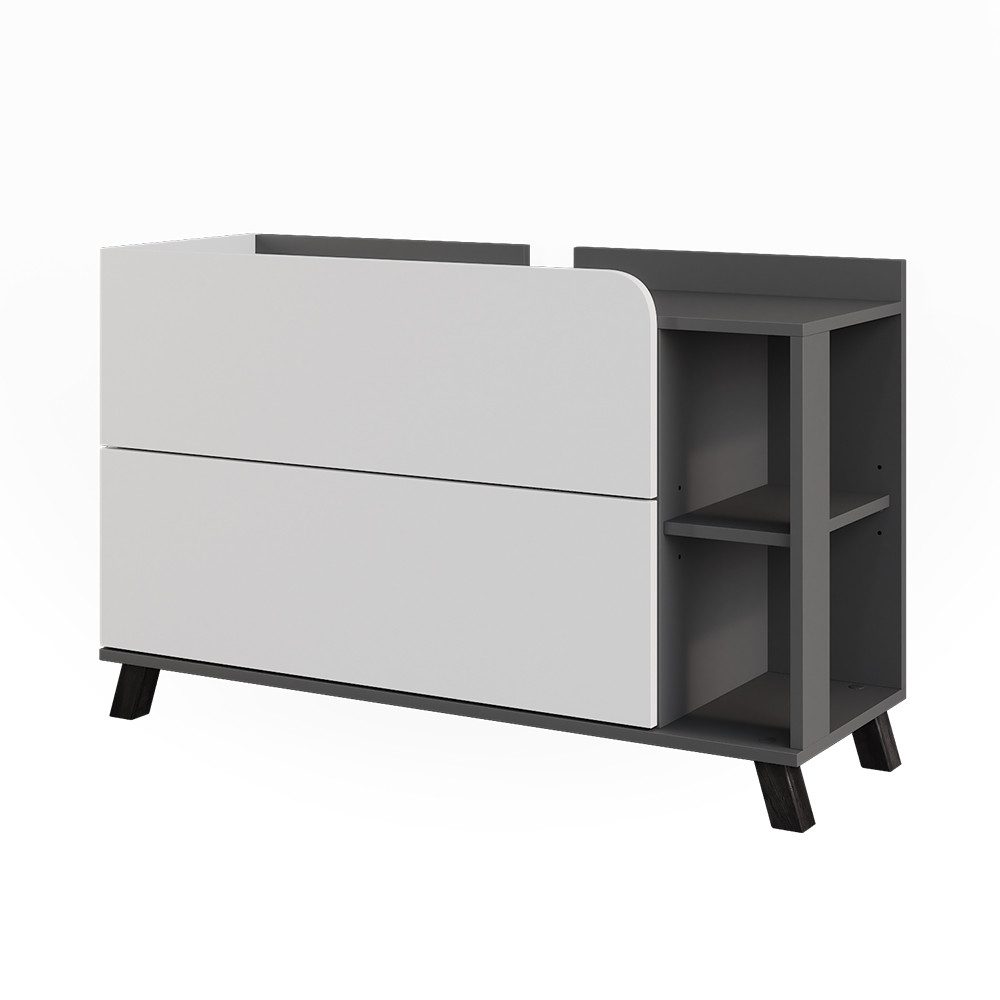 Vicco Waschbeckenunterschrank Karen, Anthrazit/Weiß, 100 x 65 cm mit 2 Schubladen (1-St)
