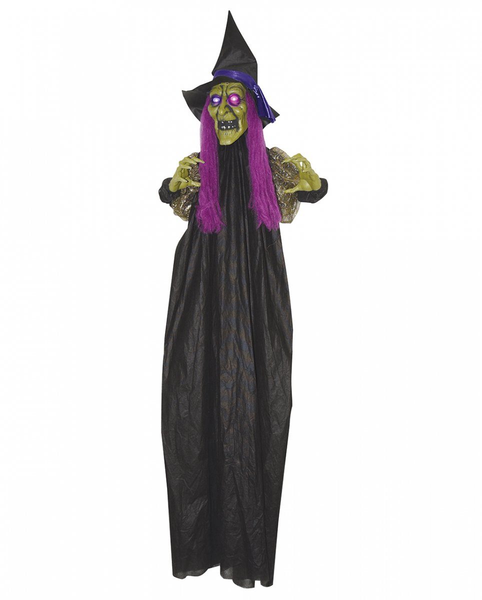 Horror-Shop Dekofigur Hexen Hängefigur mit LED Augen 170cm für Halloween | Dekofiguren